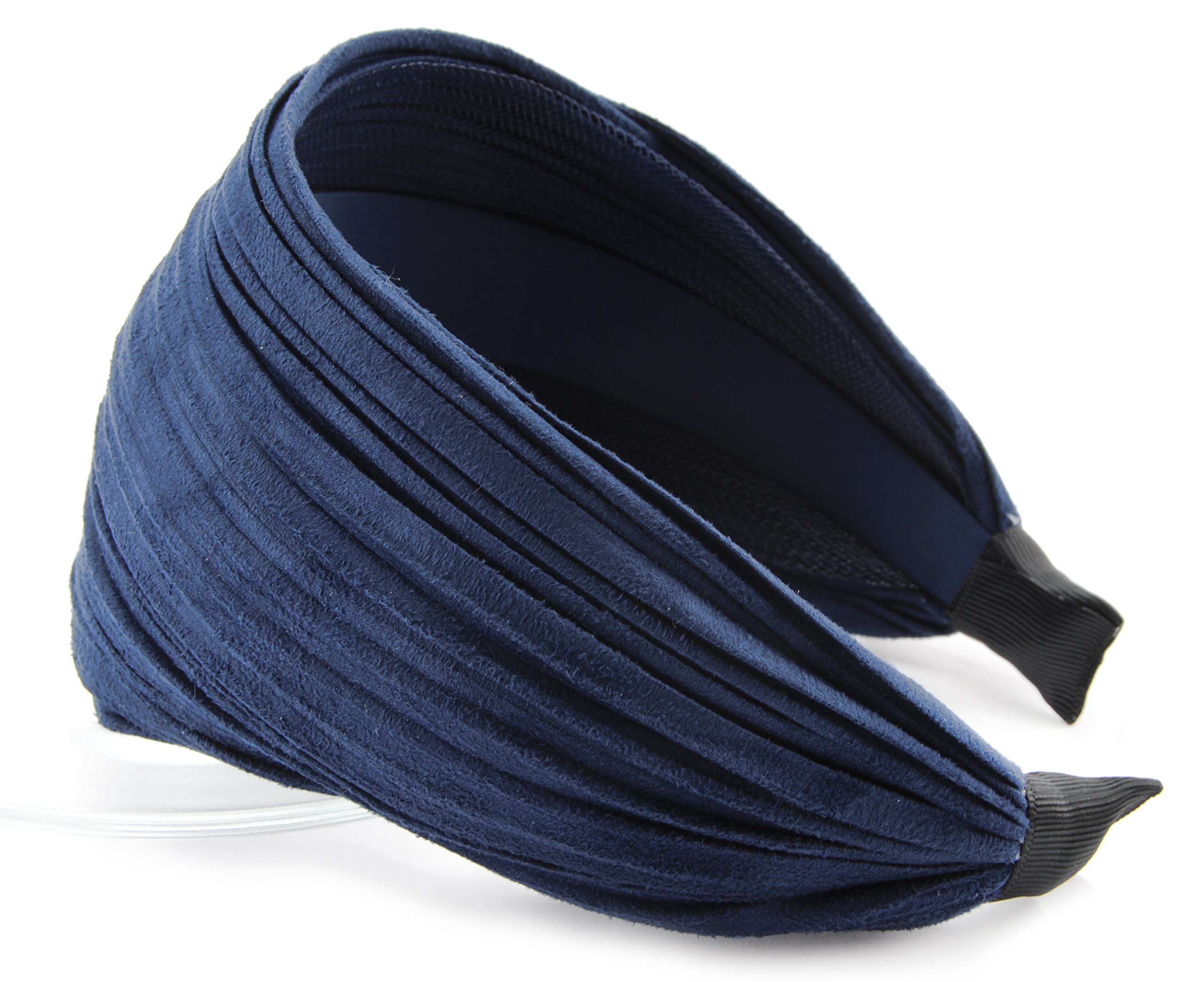 Axy HR32 headband, series 32 hair band with light flannel (leather appearance) dark blue, darkblue