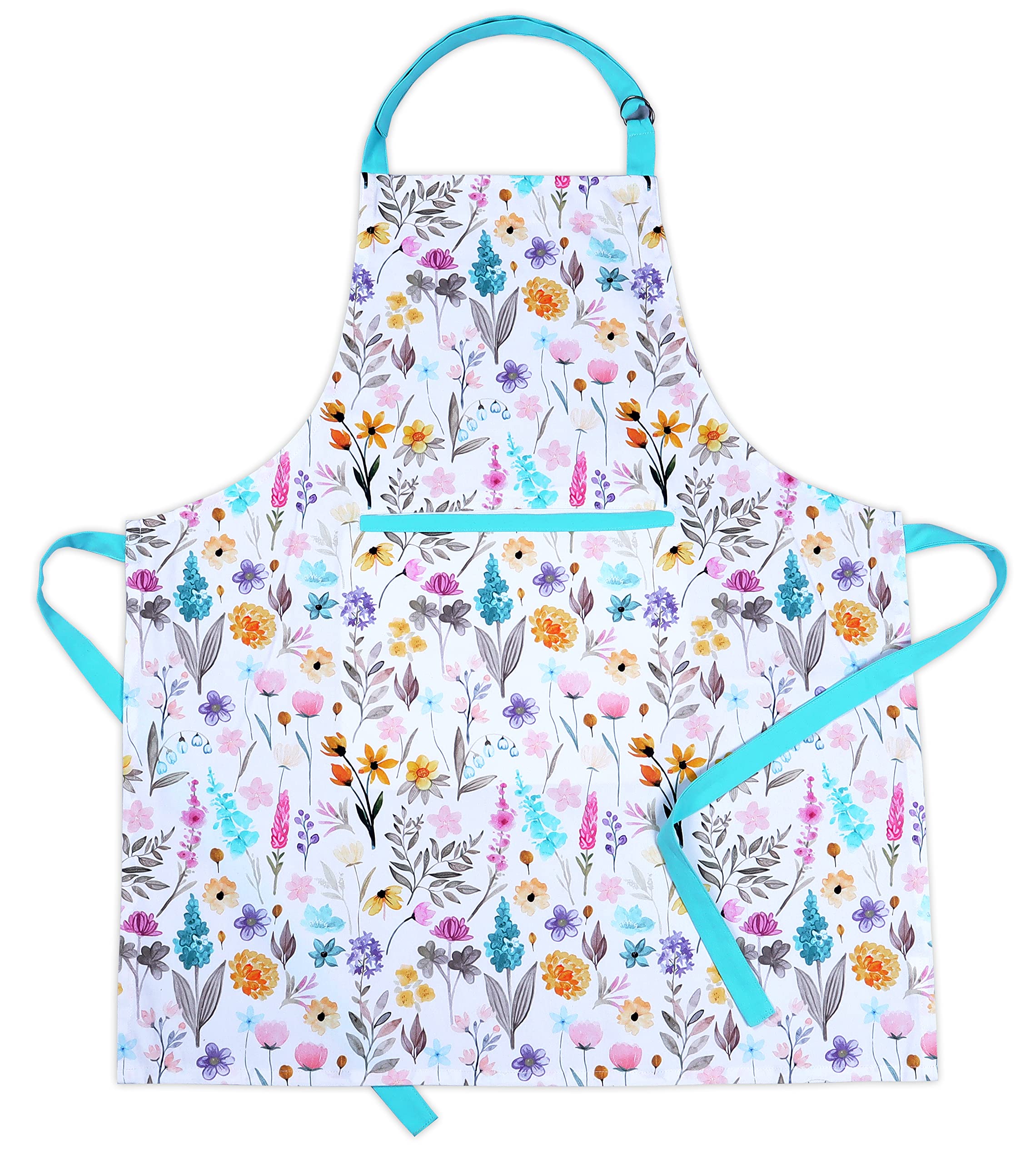AMOUR INFINI Delantales lavables 100% algodón, con correa ajustable en el cuello y la cintura, para hornear, cocinar, jardinería