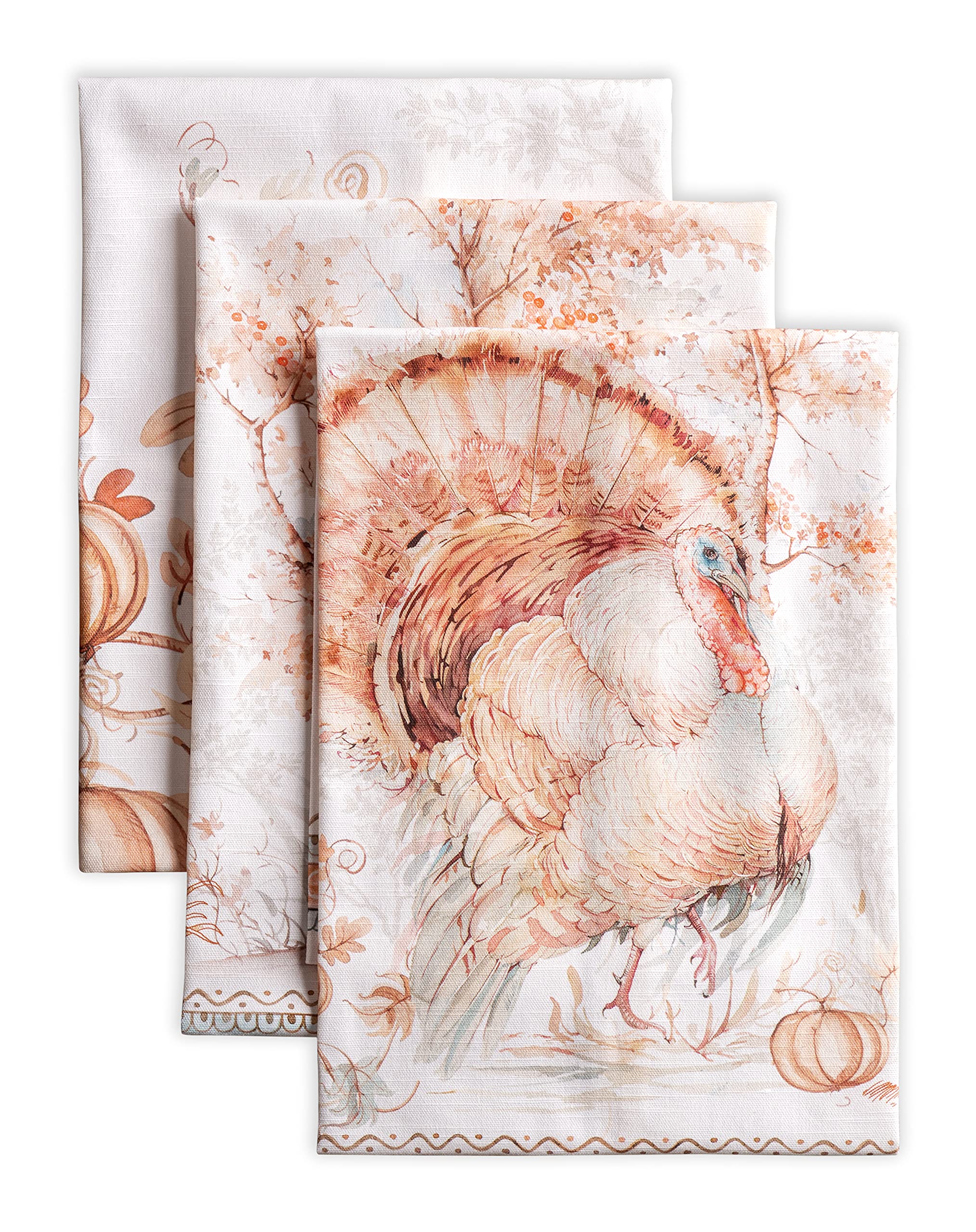 Maison d' Hermine Kitchen Towels Set of 3 100% Cotton 20" x 27.5" Reusable Cloth Tea Dish Towels Absorbent with Hanging Loop for Kitchen Dining