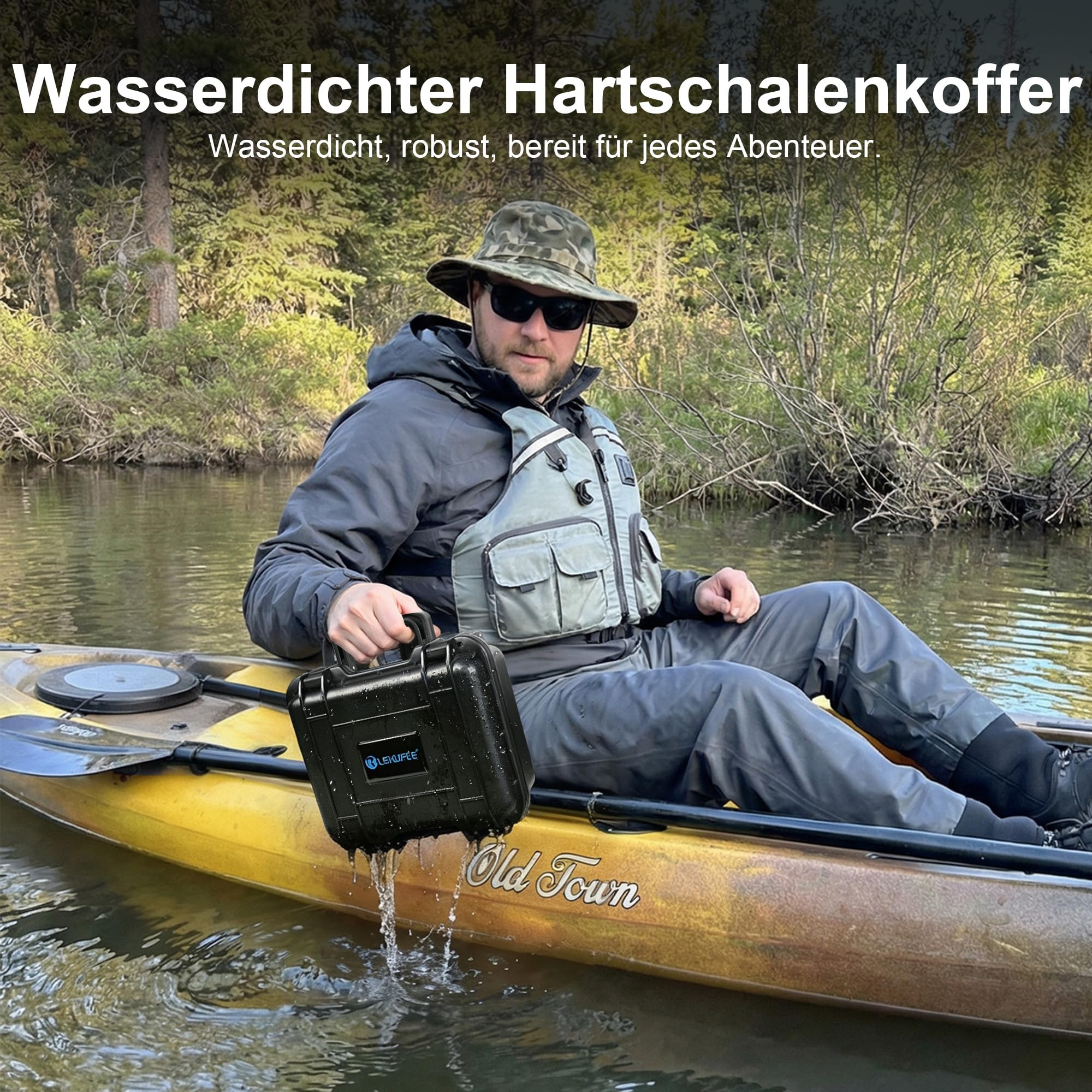 LEKUFEE Tragbarer Wasserdichter Hartschalenkoffer für DJI Osmo 360 Kamera, Adventure Combo, Vlog Kamera, Akku, Ladegerät, DJI Mic 3/2/Mini und weiteres Zubehör (Nur Reisekoffer)