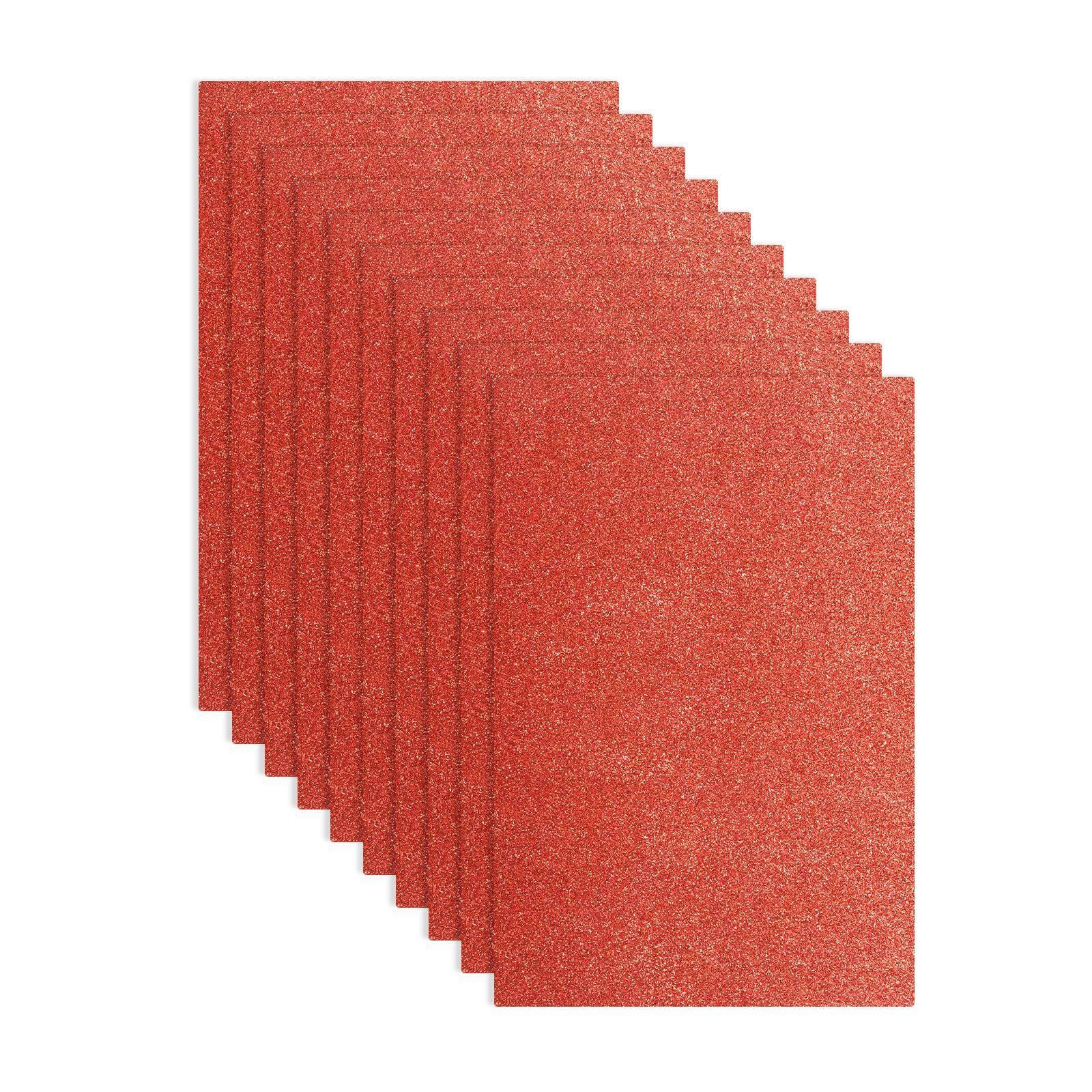 Carta Glitterata Rossa 300g/m² 12 Fogli 30x30cm: Perfetta Per Scrapbooking E Fai Da Te
