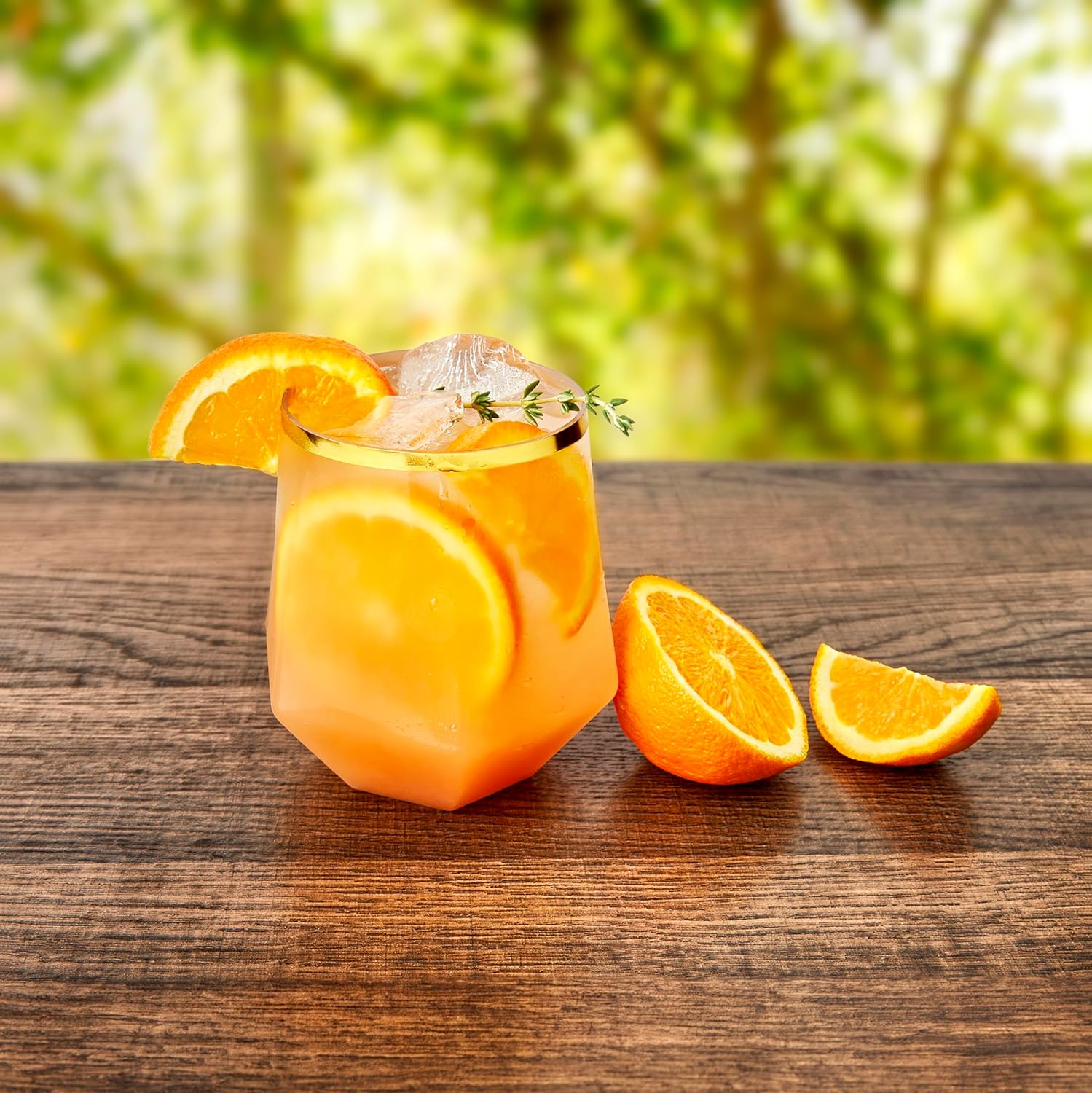 40 Pack Diamond Plastic Wine Glasses Disposable, Gold Cups, Wine Cups, Cocktail Glasses, Plastic Glasses Drinking, Outdoor or Indoor Wine Glasses for Parties, 12 Ounce - Image 4