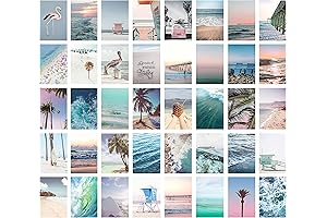 Coastal Nautical Wall Collage Kit for Beachy Vibes