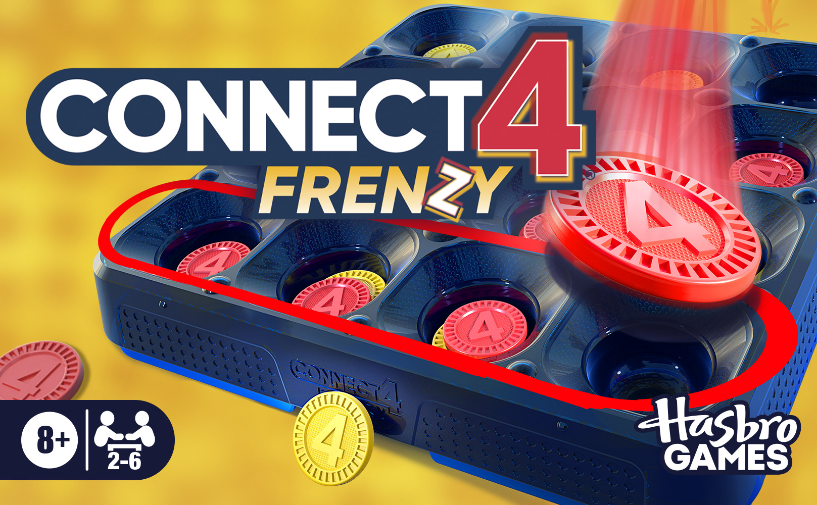 Amazon.com: Connect 4 Frenzy Game | Bounce Discs 4 The Win