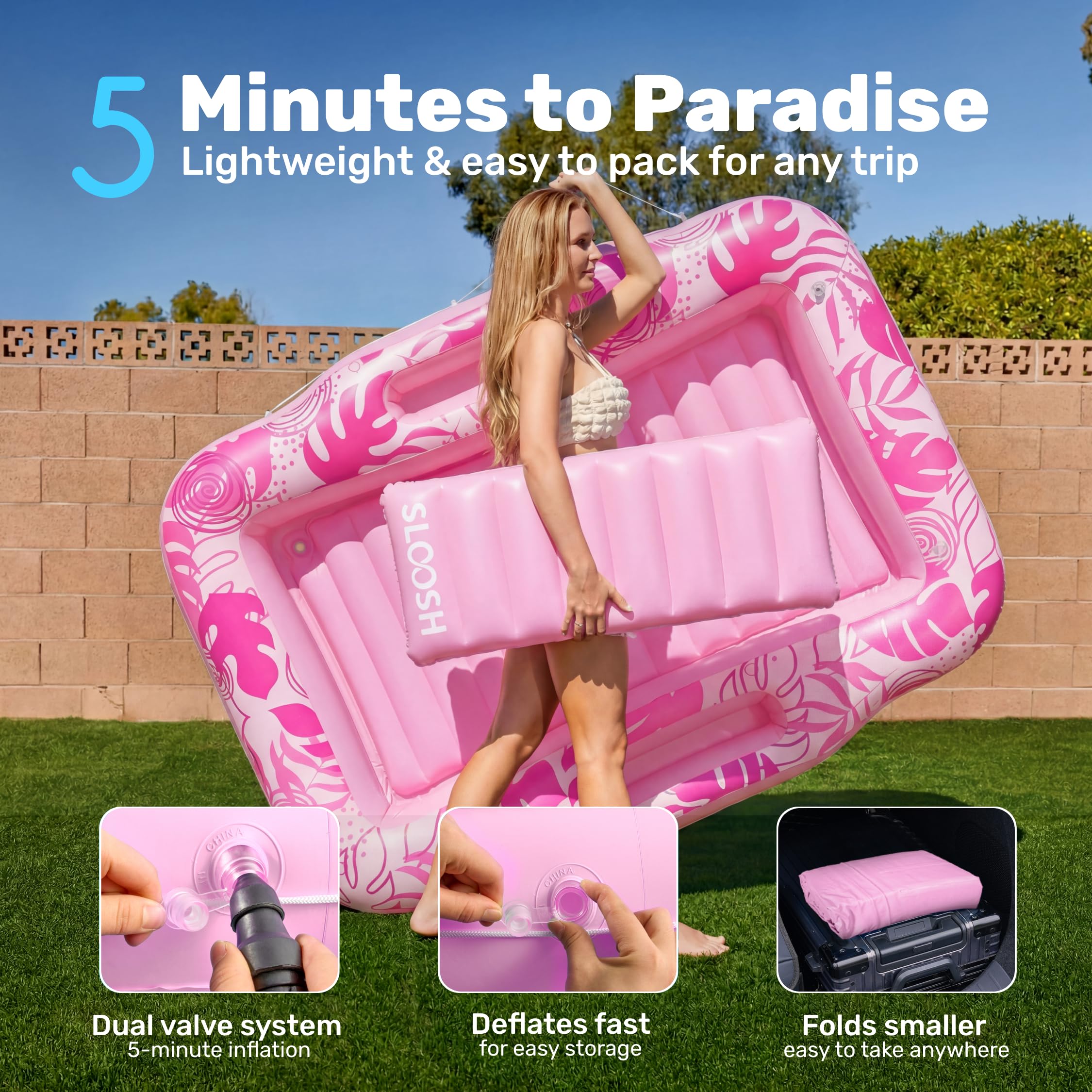 Sloosh Inflatable Tanning Pool Lounge Float - Image 6
