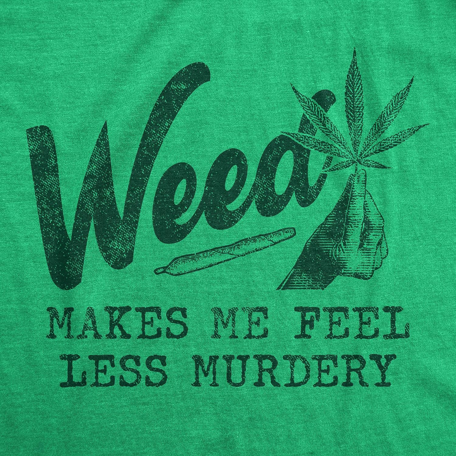 Weed Makes Me Feel Less Murdery Pothead Funny T Shirts for Men image 4