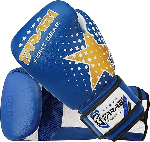 Vista 14 de Farabi - Guantes de boxeo para niños, para Muay Thai, Kick Boxing, entrenamiento, MMA, saco de boxeo Rojo