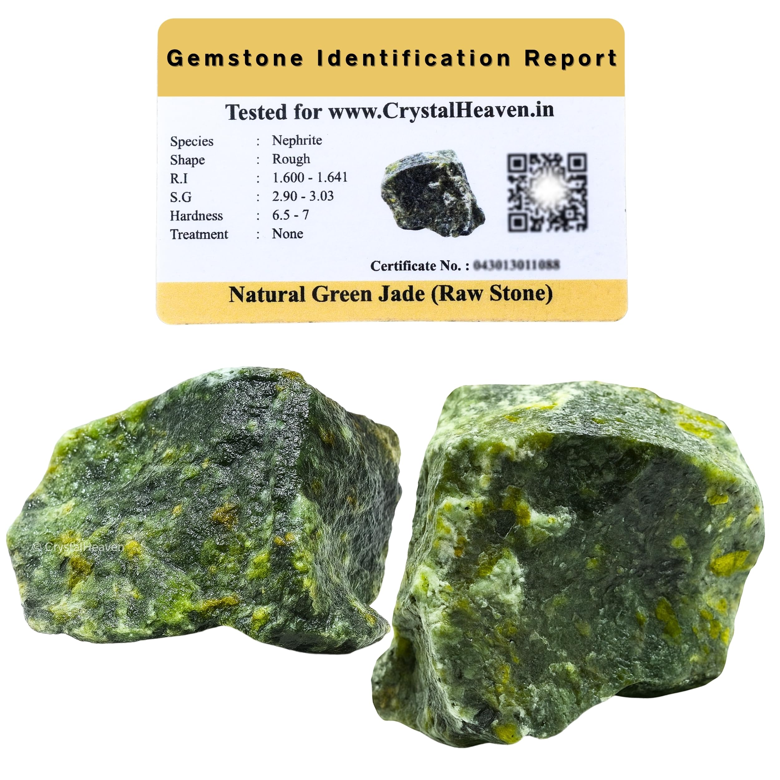 Crystal Heaven Green Jade Crystal Healing Rough Stone, Natural Raw Crystals For Manifestation, Meditation And Reiki Healing (2 Pieces)