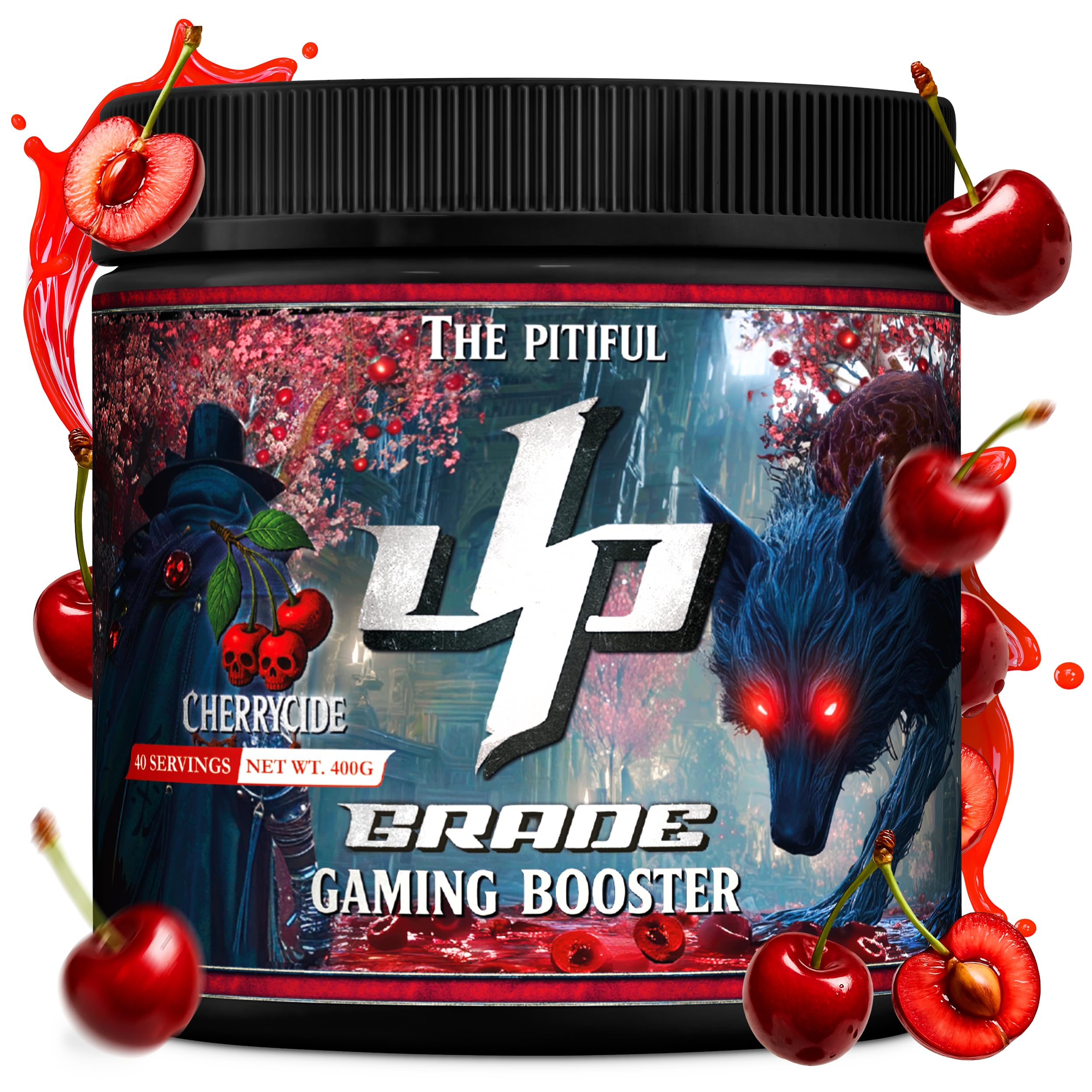 UP-GRADE Gaming Booster - Energy Drink Pulver für Fokus & Energie - 200mg Koffein, L-Tyrosin, Taurin, Vitamine & Magnesium - klarer, erfrischender Drink – 40 Portionen (400g)