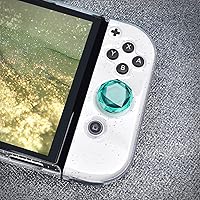 Vista 3 de DLseego Diamond 3D Thumb Grips Caps Design for Switch & Switch Lite & Switch OLED Joy Con Crystal Clear Console Joystick Cover 4PCS - Clear and Green
