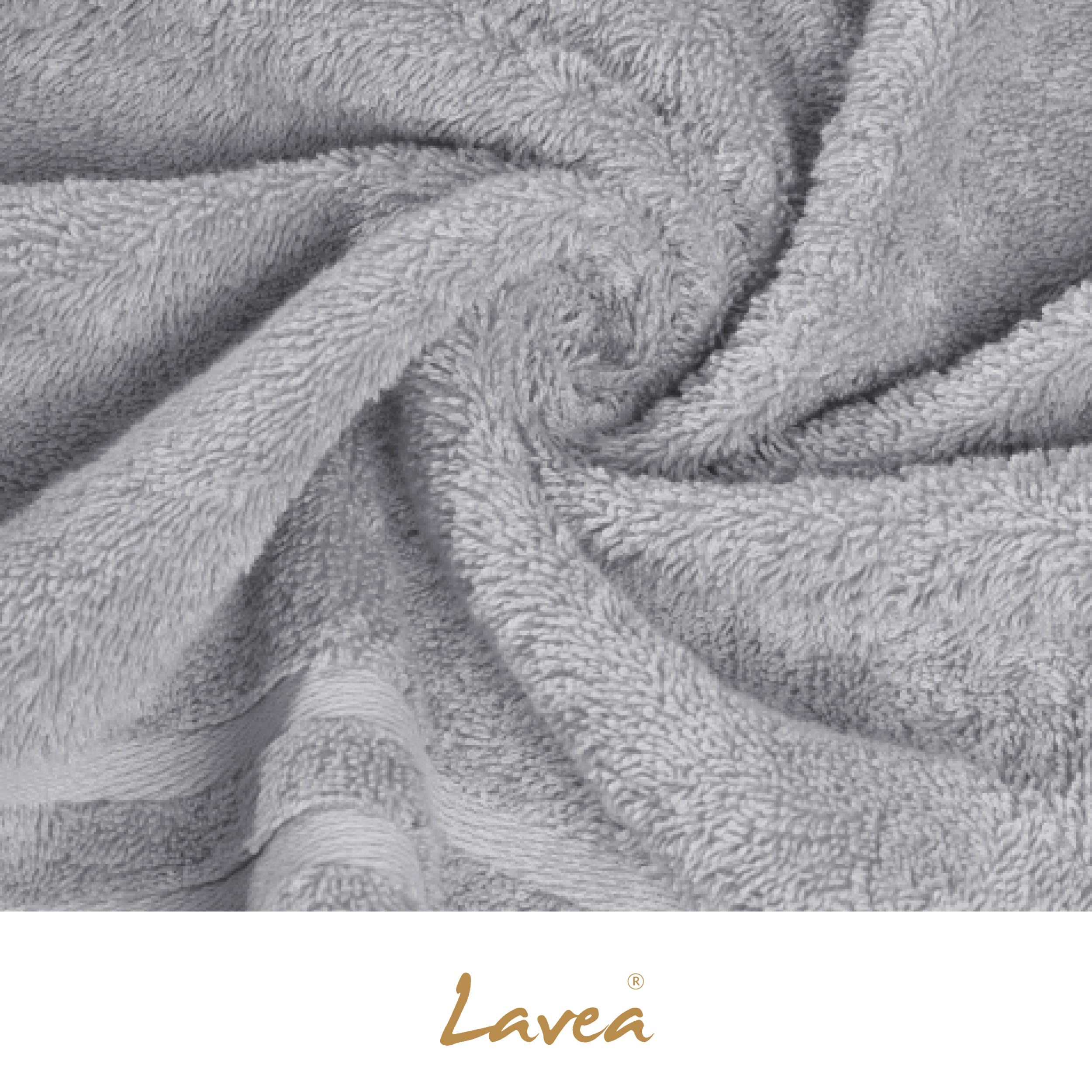 Lavea® 10 Asciugamani Ospite 30x50 cm in Spugna di Cotone 100% Morbidi e Assorbenti, per Casa Hotel Spa – Ideali anche come Asciugamani Bagno Viso e Bidet Argento