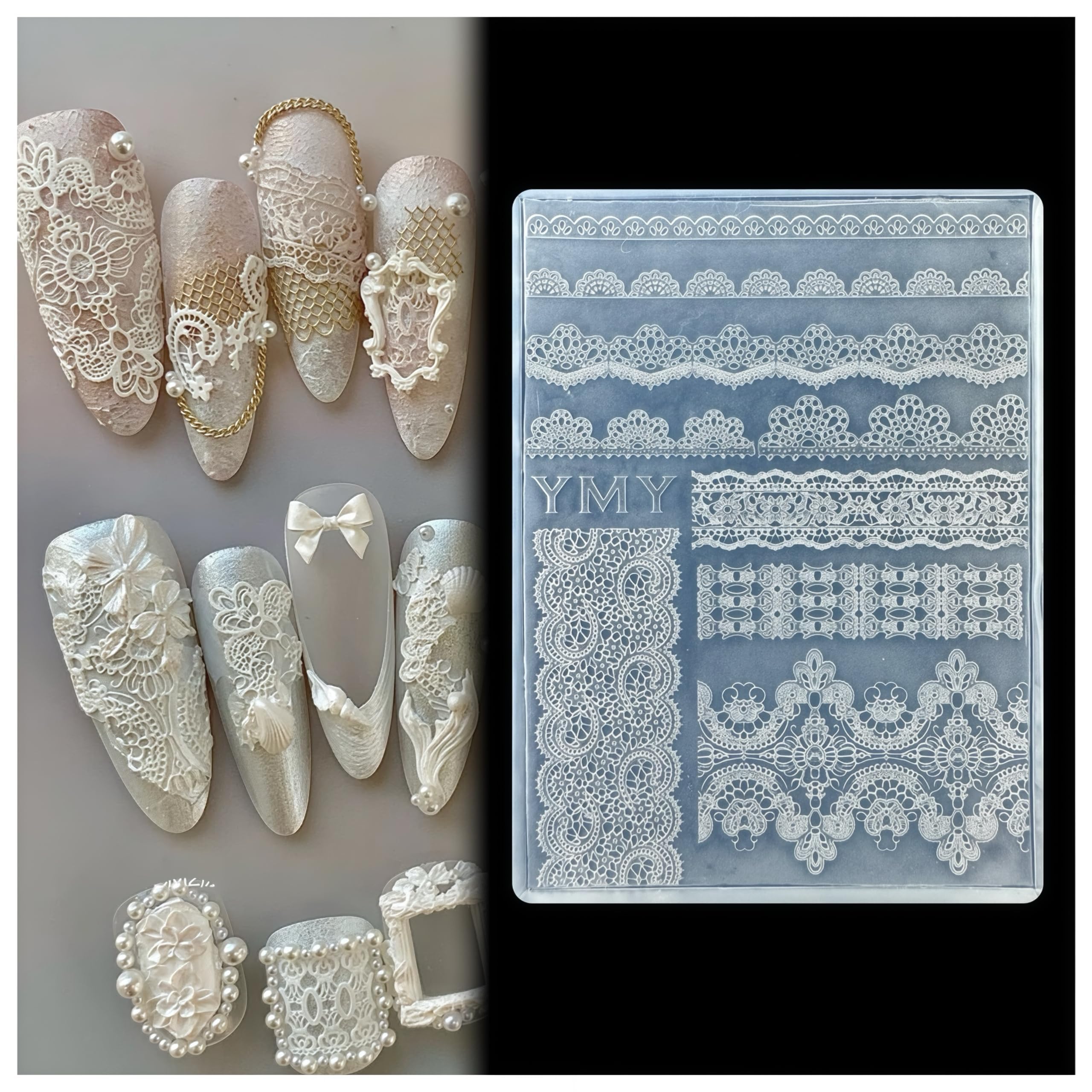 Design 3D en dentelle pour ongles outil en silicone