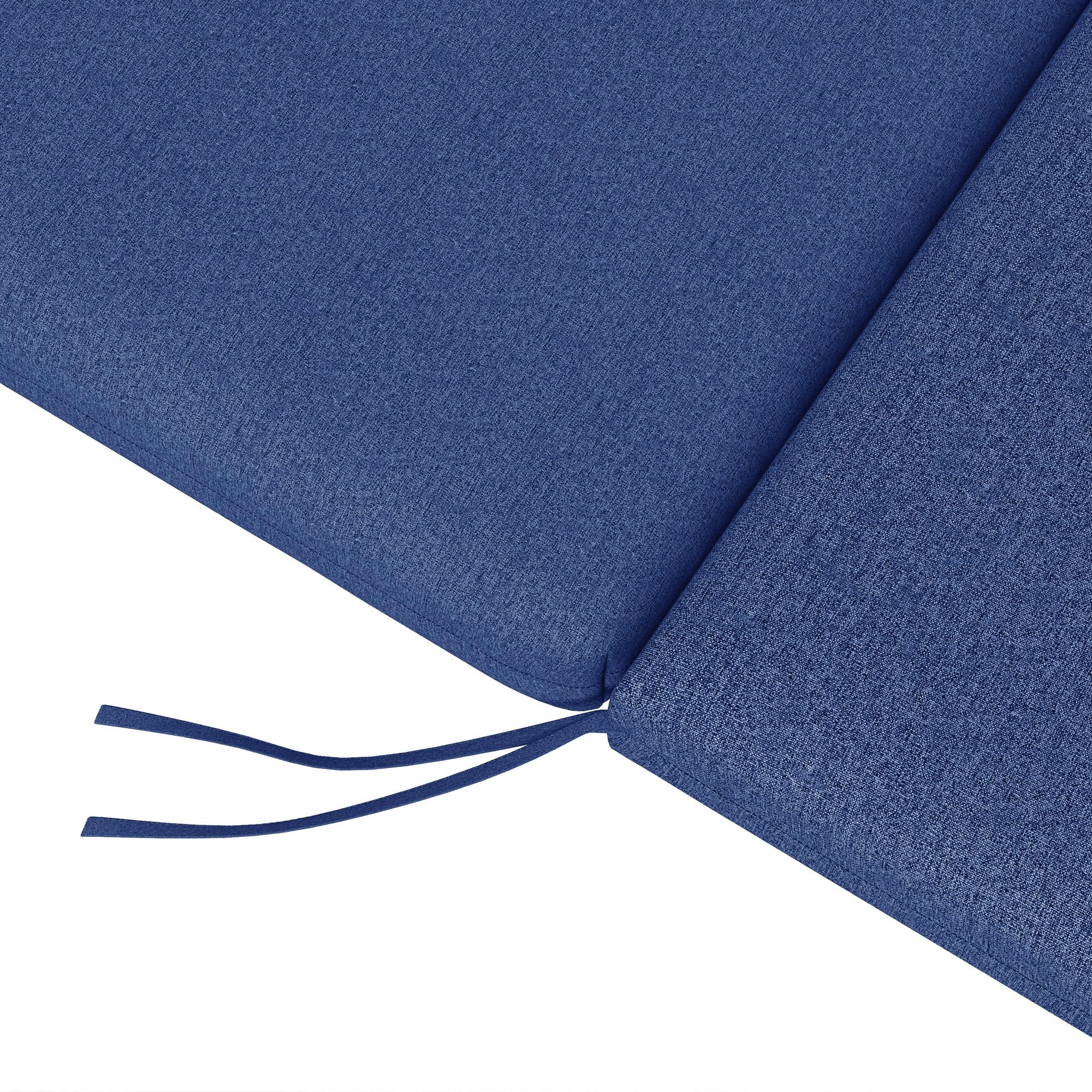 Outsunny Lot de 2 Matelas pour Chaise Longue transat Bain de Soleil avec Sangles d'attache pour Jardin dim. 190,5L x 58,4l x 7H cm Bleu