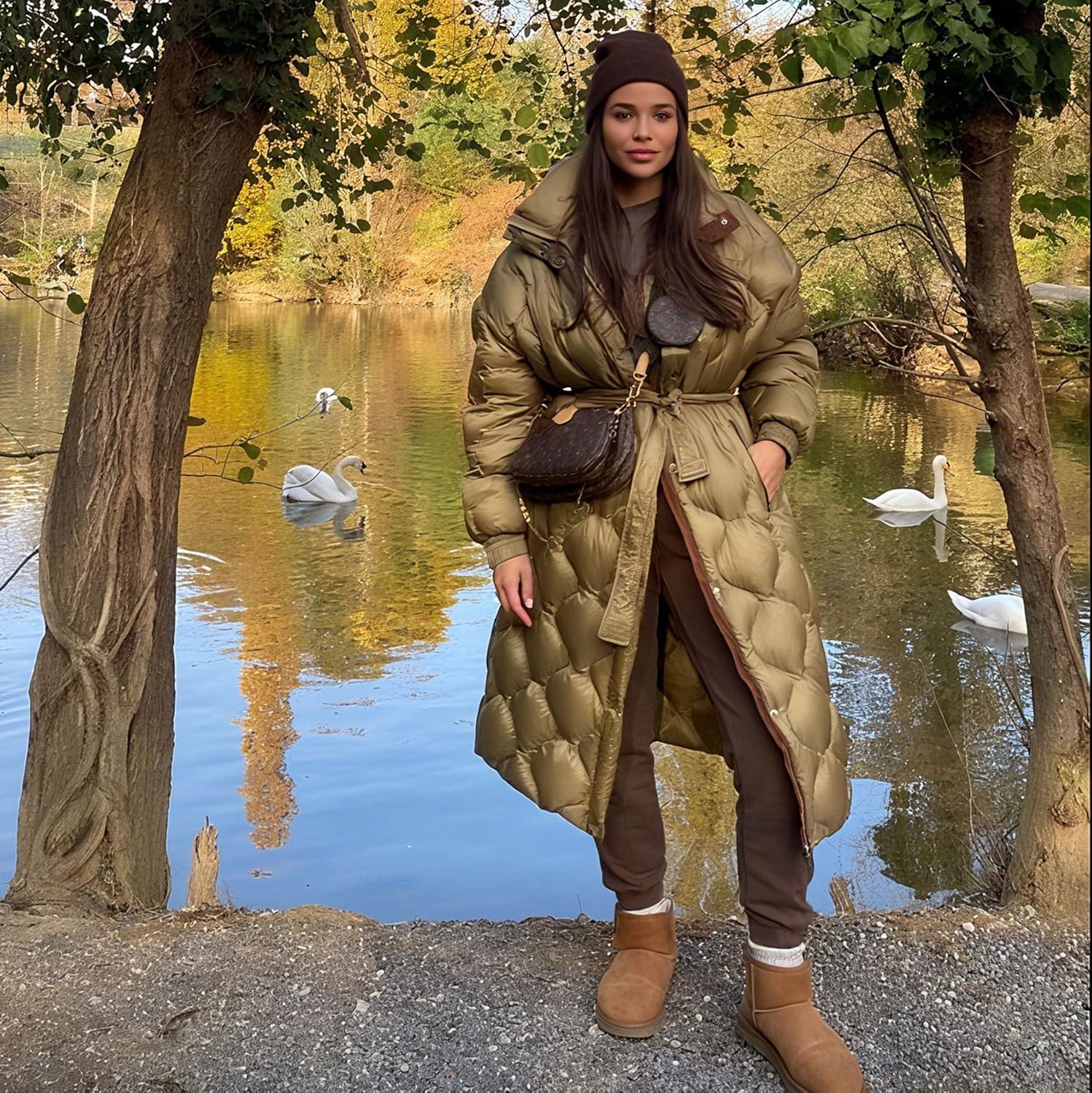 NEW YOUNG Fleece Lined Sweatpants Women-Joggers for Women High Waisted Thermal Soft Warm Winter Pants for Outdoor - Image 3