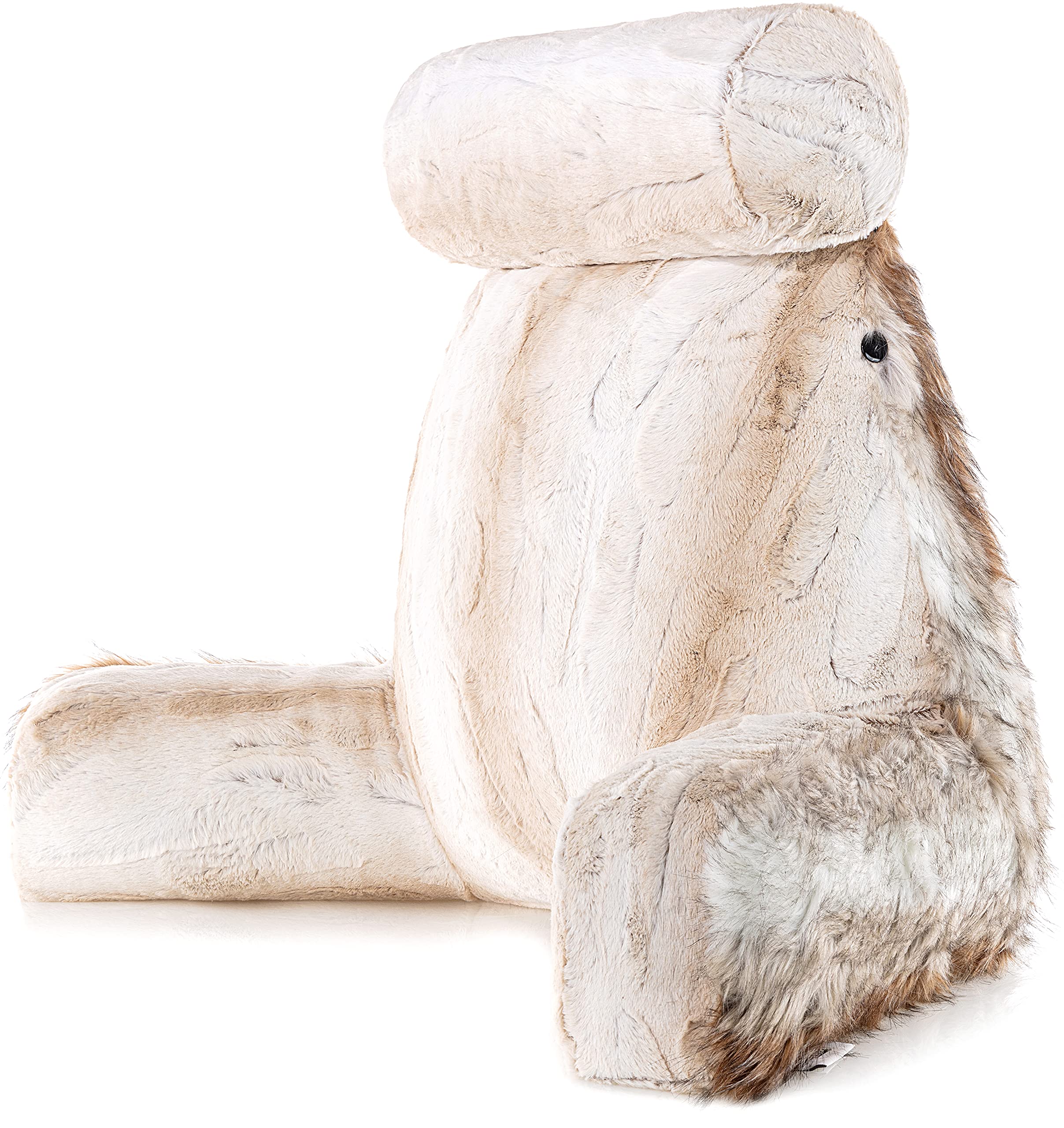 Husband Pillow Fabuleux dossier XXL rare en fausse fourrure pour bébé Coyote 2 tons réversible double face Coussin de lecture et de repos au lit avec bras et rouleau de cou, mousse Husband Pillow Fabuleux dossier XXL rare en fausse fourrure pour bébé Coyote 2 tons réversible double face Coussin de lecture et de repos au lit avec bras et rouleau de cou, mousse