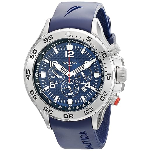 Nautica Relógio masculino de silicone e resina de quartzo