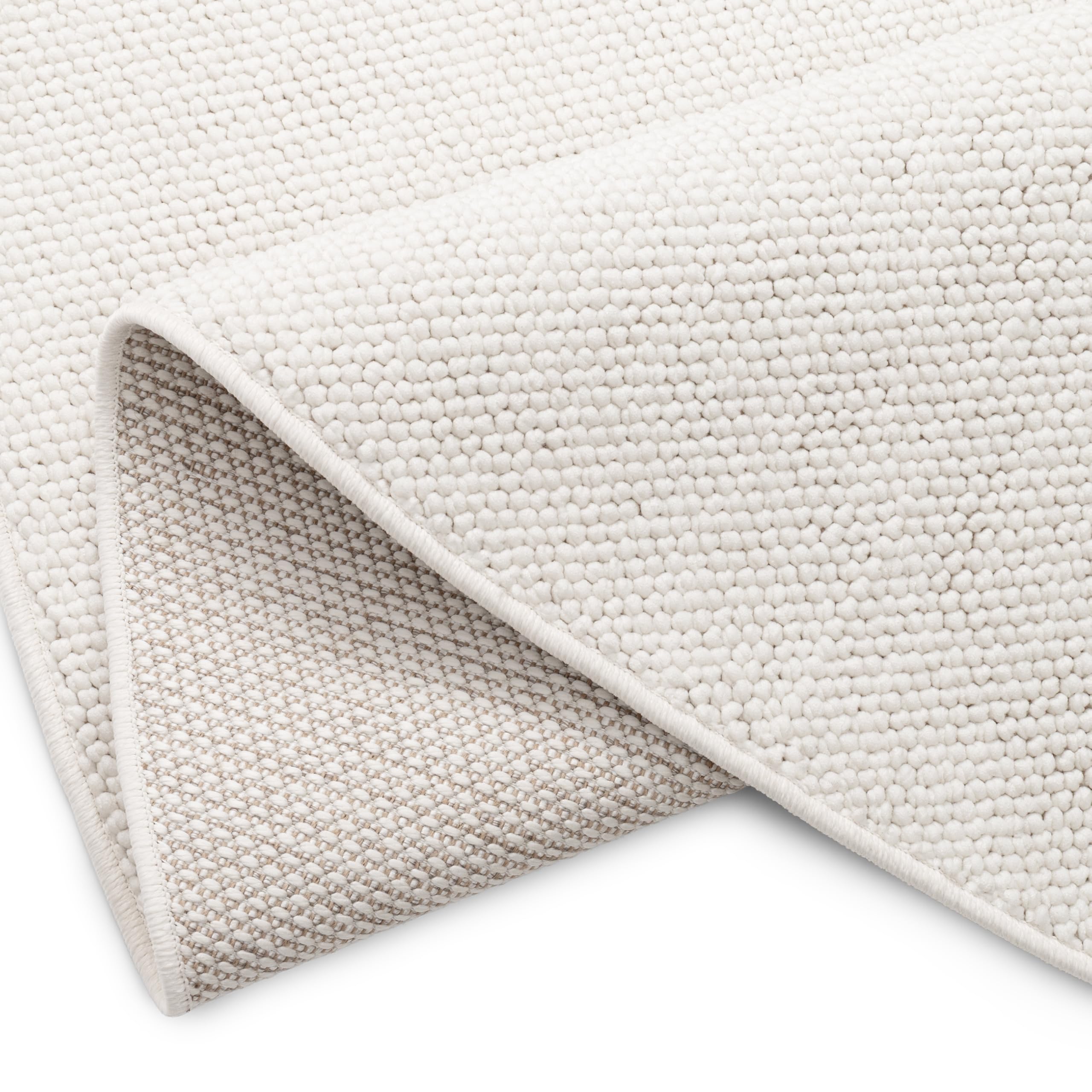 TAPISO Agra Rund Teppich Creme Einfarbig Wohnzimmer 100 x 100 cm