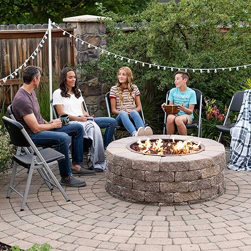 Miniatura 9 de LIFETIME 80844 Sillas plegables de grado comercial, paquete de 6, color negro Negro -,Granito blanco,Almendra,Negro/Plata,Gris