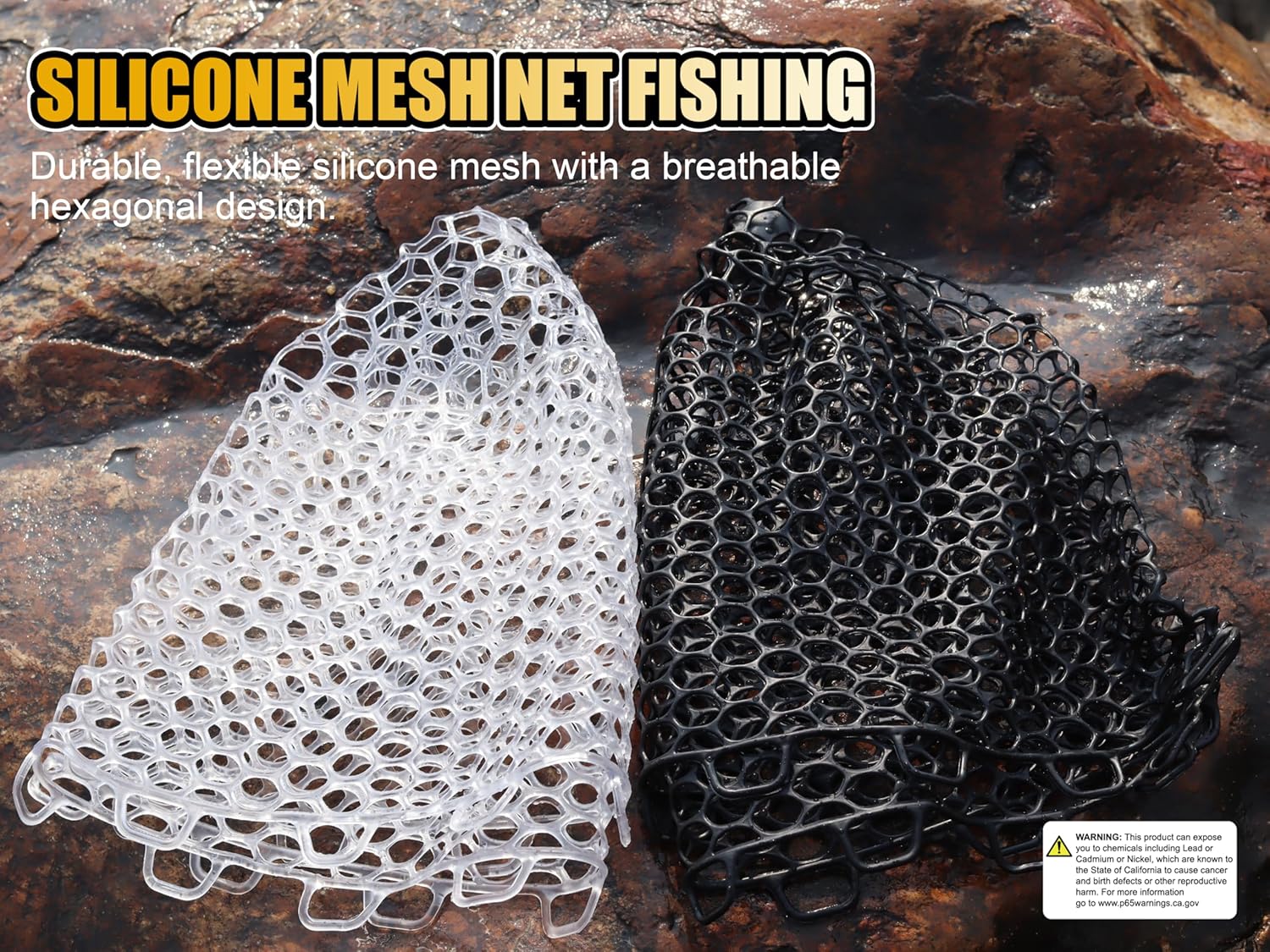 Fishing Landing Net Trout Net Replacement Netting with Rubber Mesh for Fish Fly and Fishing Landing
