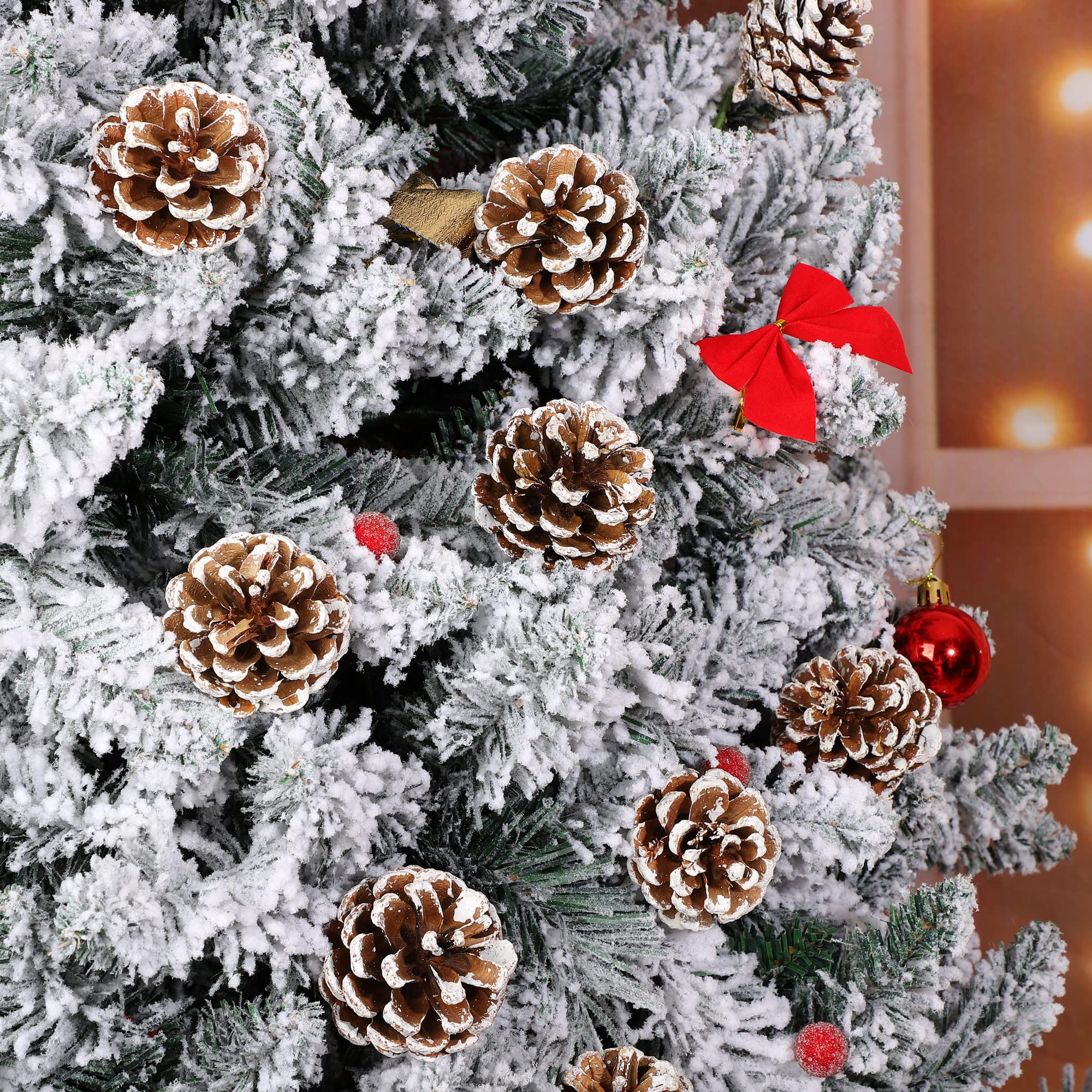 Amazon.co.jp: Fovths 24個 クリスマス 松ぼっくり オーナメント 2.4