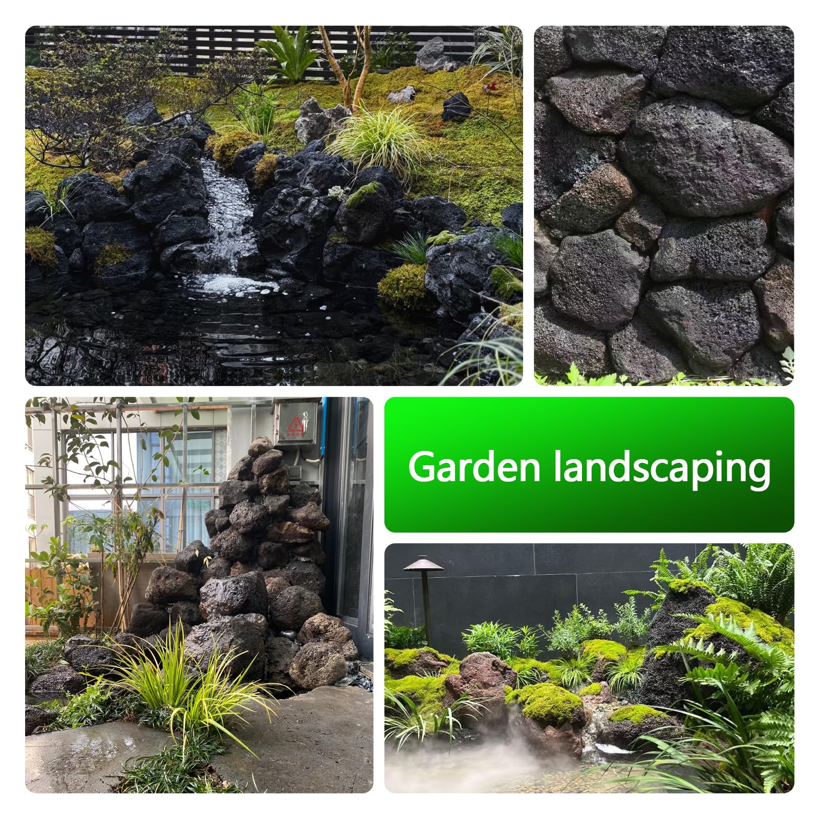 Pietre laviche vulcaniche naturali per braciere da 10,2 - 22,9 cm, rocce naturali per braciere, set di tronchi di gas, camini, paesaggistica decorativa e progetti di giardino all'aperto, 6-7