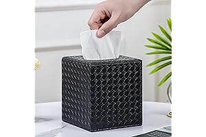 Black Tissue Box Cover, Modern Square Tissue Box Case Holder