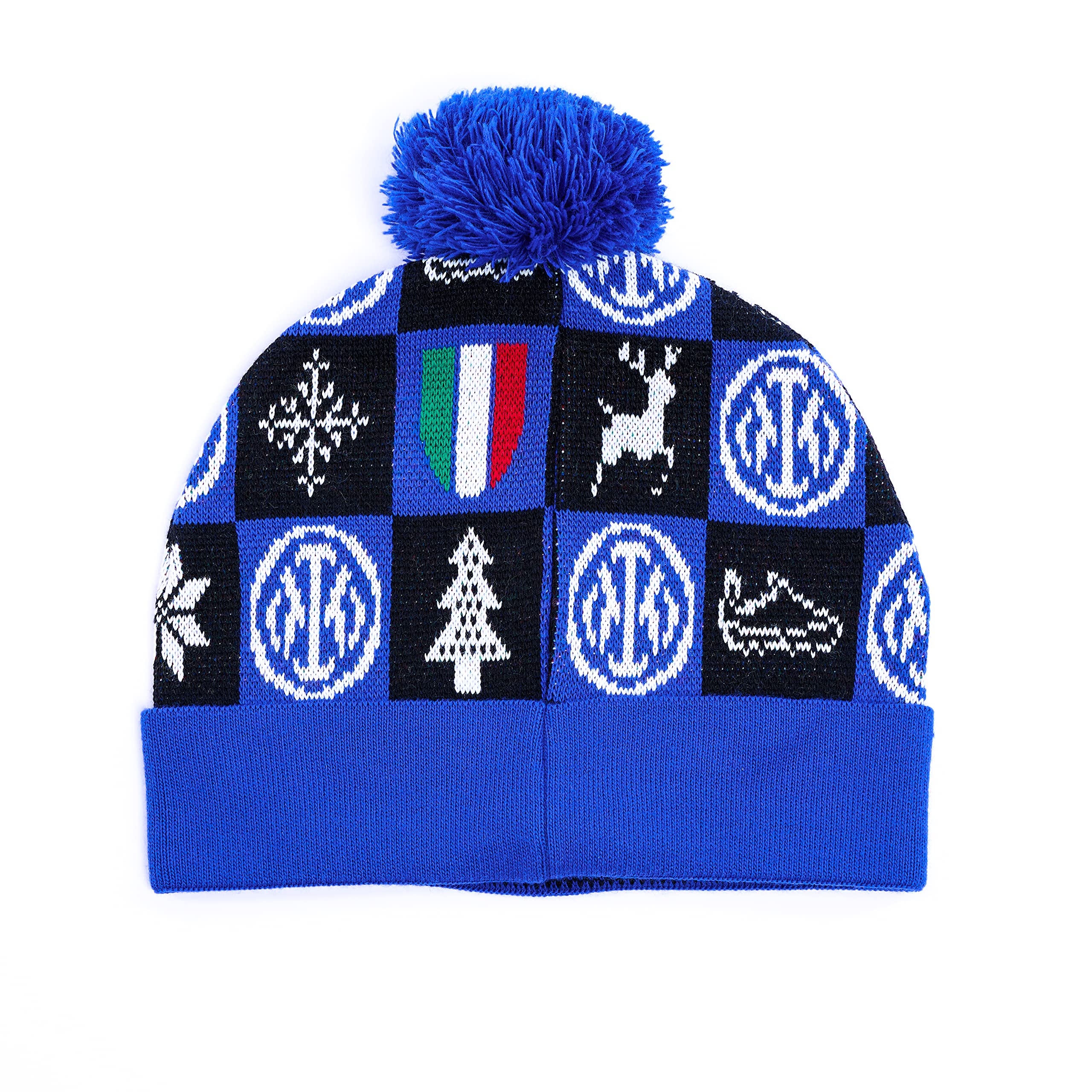 Inter Cappellino di Natale, Xmas 2021_Beanie, Berretto Unisex, Adulto, Taglia Unica, Blu