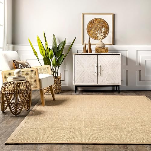 Miniatura 7 de nuLOOM Orsay - Alfombra de sisal tejida a máquina, 5 x 8 pies, beige