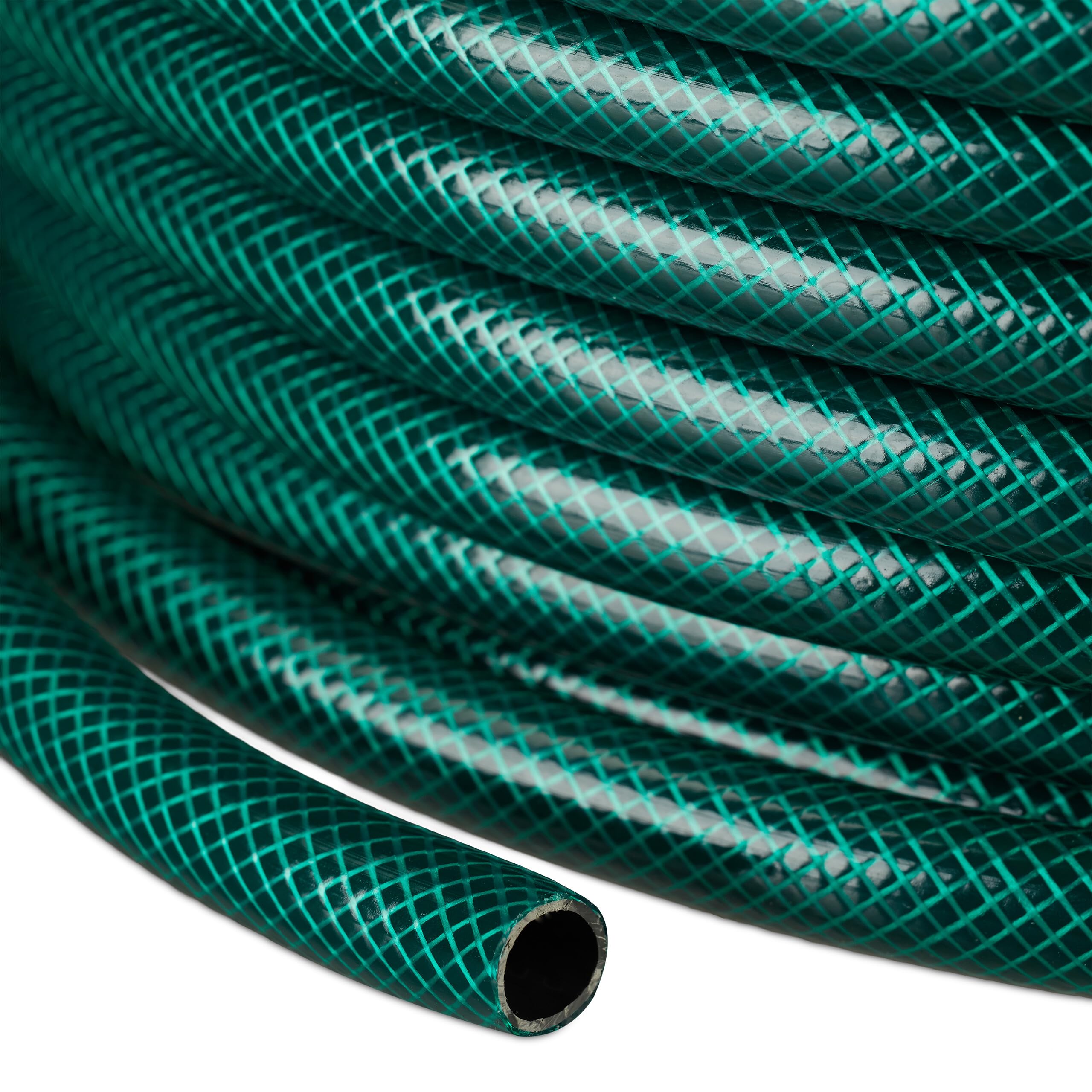 Relaxdays Tuyau d’arrosage Pratique de Longueur 70 m, 1/2 Pouces, pour Surfaces de Gazon et parterres, Vert foncé