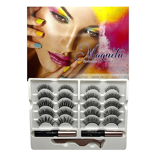 Miniatura 1 de BeautyShake - Kit de 20 pestañas magnéticas, pestañas magnéticas de larga duración y reutilizables, aspecto natural, pestañas postizas con