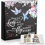 ReliThick Cardinal Funeral Photo Album 4 x 6 Inch 200 Blank Pages Memorial Leather Memory Album Scrapbook for Memorial Service Celebration of Life Decor in Loving Party Supply(Hummingbird)