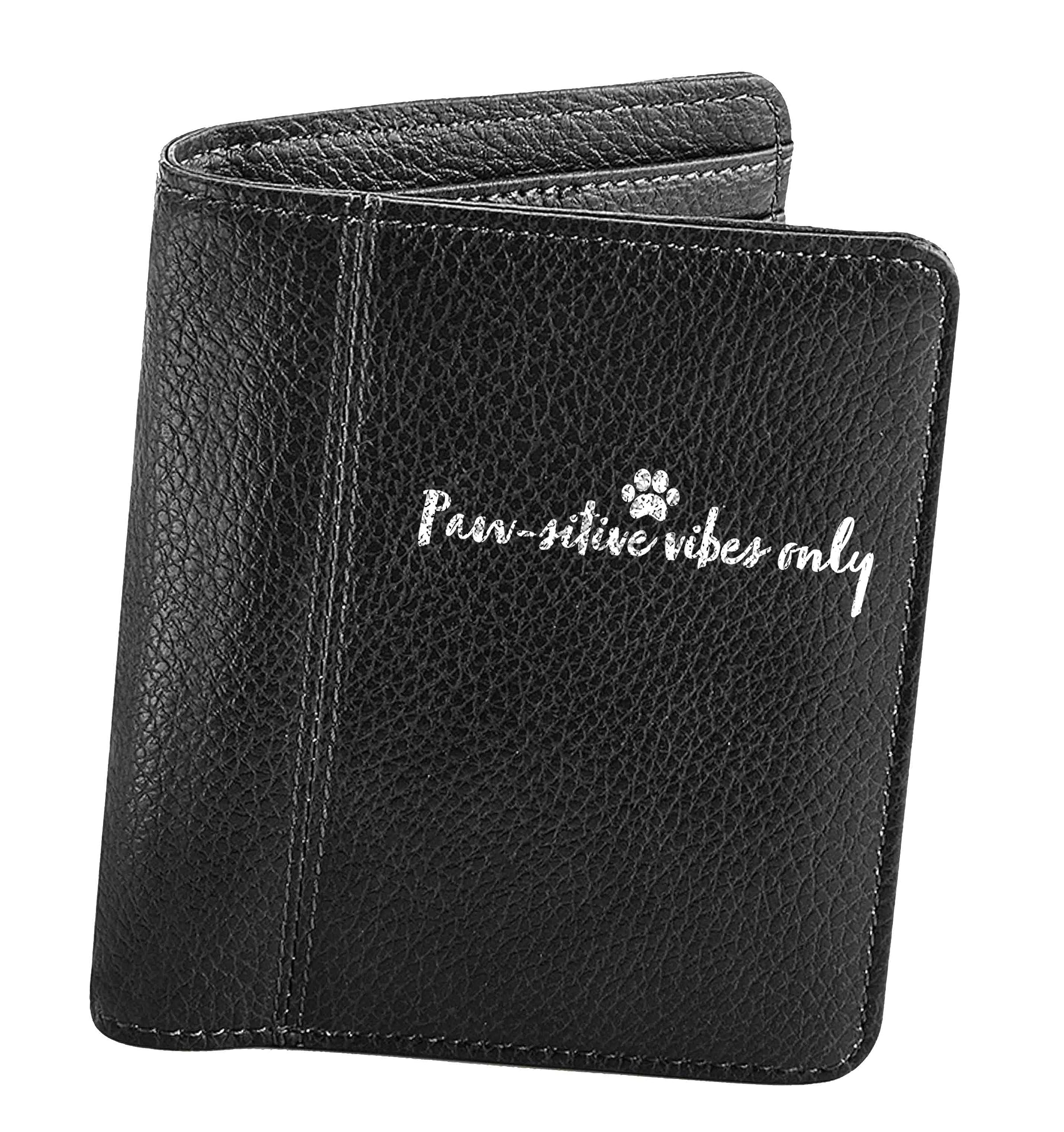 Flox CreativeMens Black Wallet Pawsitive Vibes only