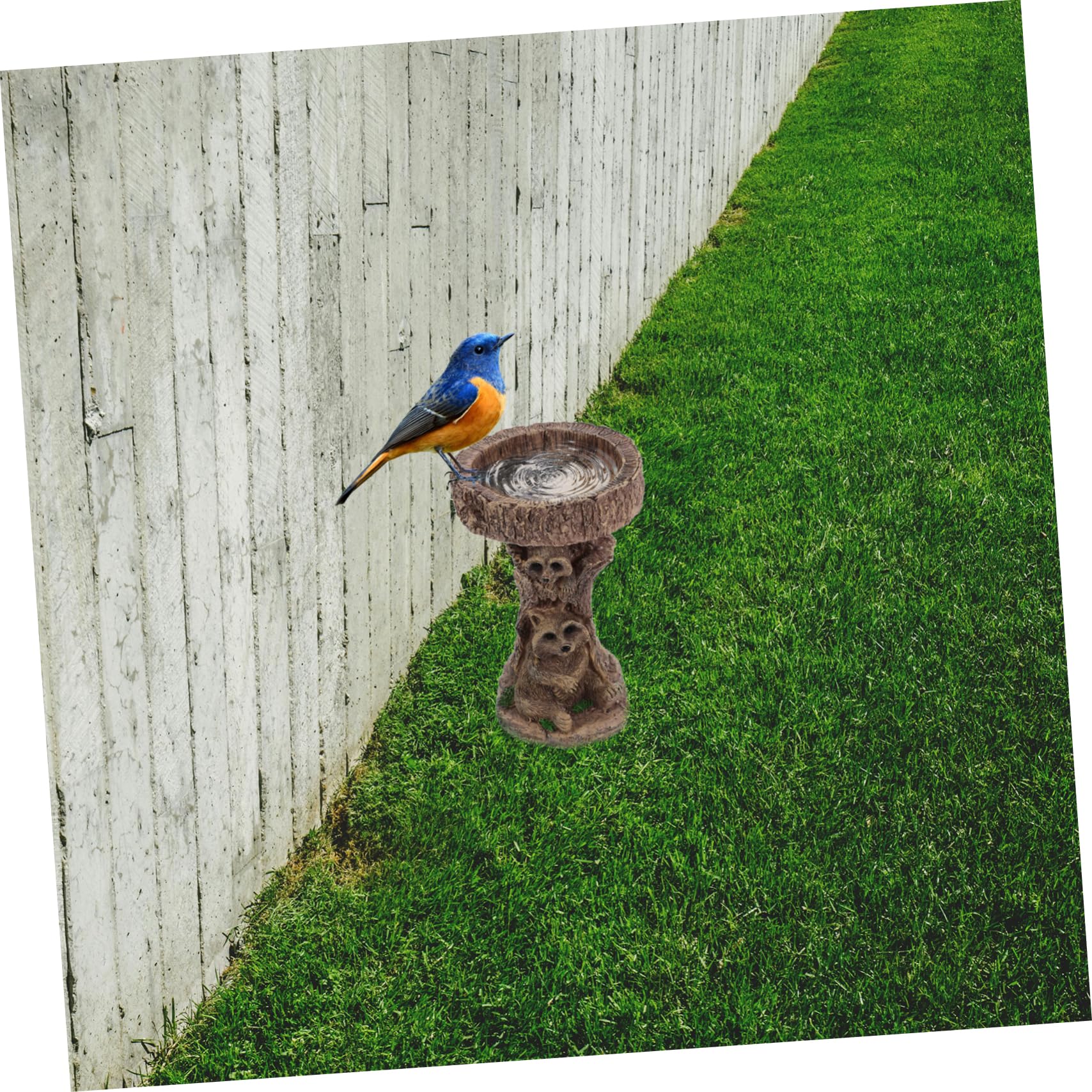Toyvian Bagno per Uccelli in Resina Decorativo Mangiatoia per Uccelli da Esterno Accessorio da Giardino per Patio e Balconi Design Realistico e Artigianale