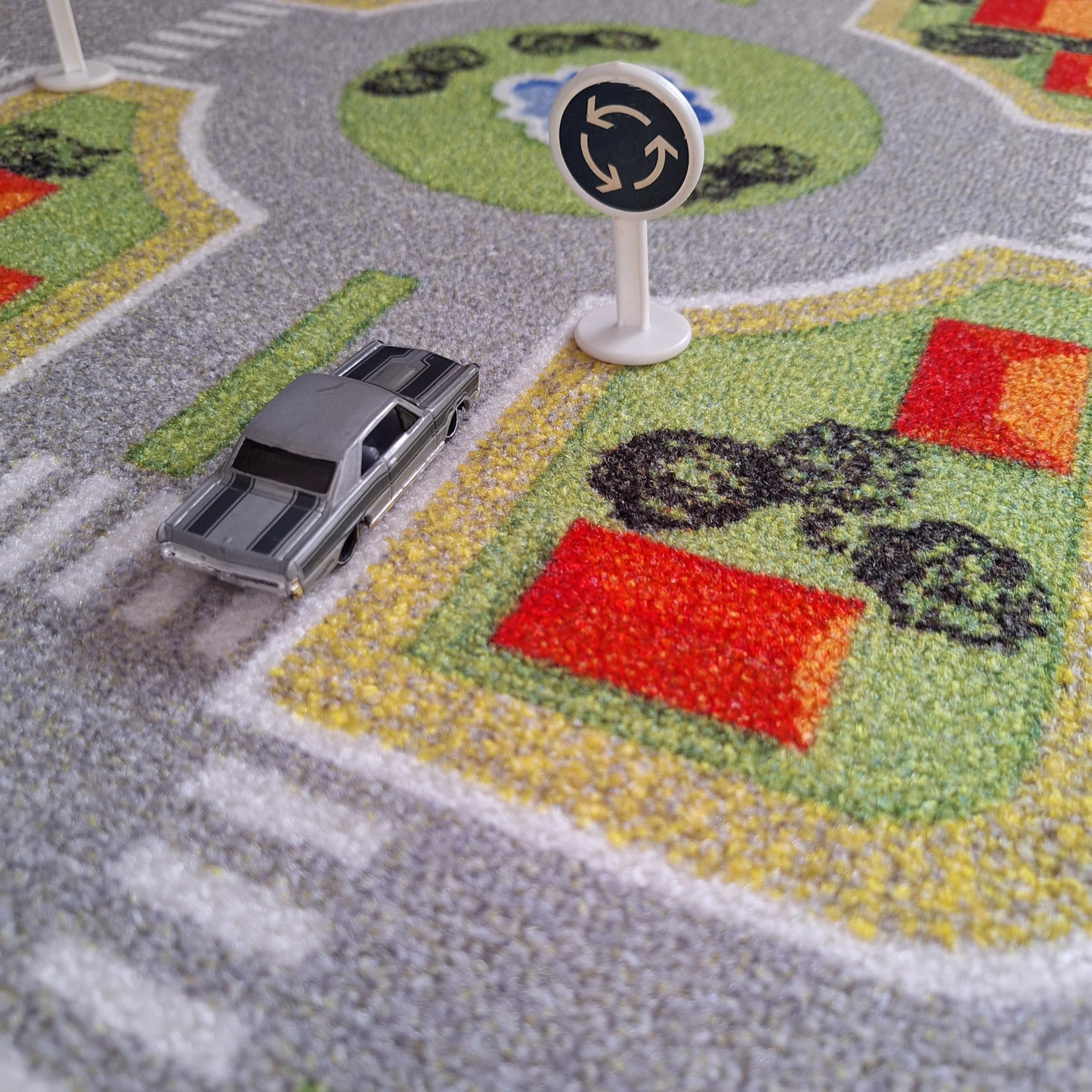 Tapis de Jeu Transport Circuit Mobilité pour Voitures, Trains, Avions, Chambre d'enfant, Polyamide, Normes CE (95x133cm)