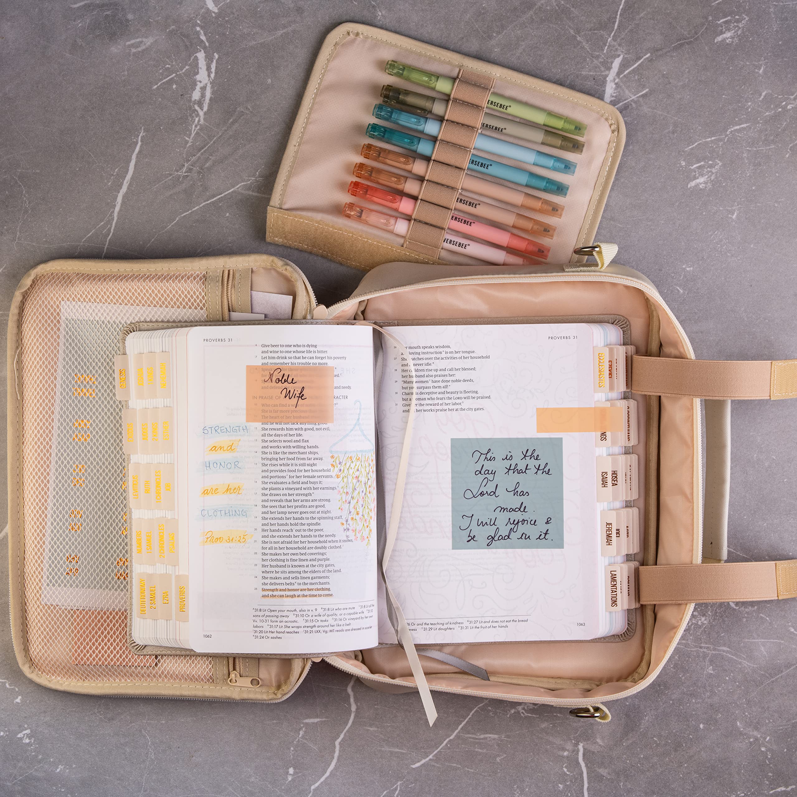 DiverseBee Grande copertura per bibbia con manici e tracolla, custodia per il trasporto della Bibbia con cerniera, per donne, ragazze, bambini, borsa per bibbia, copertina per libri biblici, accessori