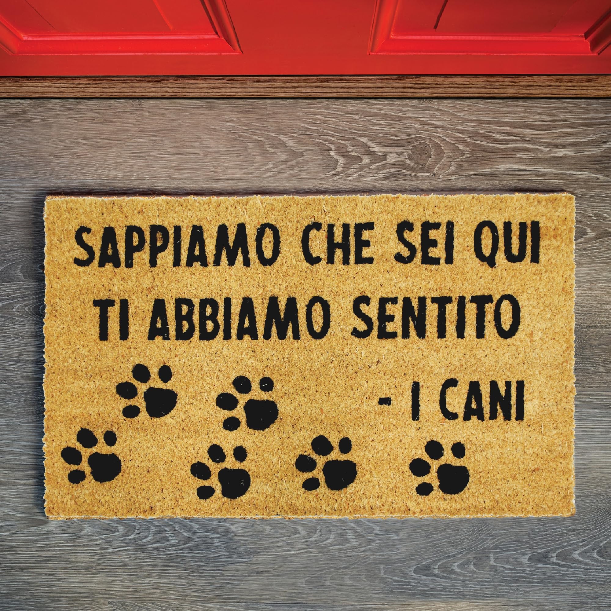 Comart, Felpudo Cute, alfombra para entrada exterior e interior, de fibra de coco, con frases divertidas, diseño de animales, perros y gatos, antideslizante, resistente y robusta, fácil de limpiar, 40