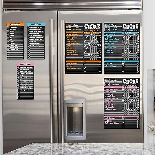 Miniatura 6 de JJPRO Pizarra magnética de recompensa para múltiples niños, pizarra de tareas de responsabilidad de comportamiento para niños, adolescentes y tres