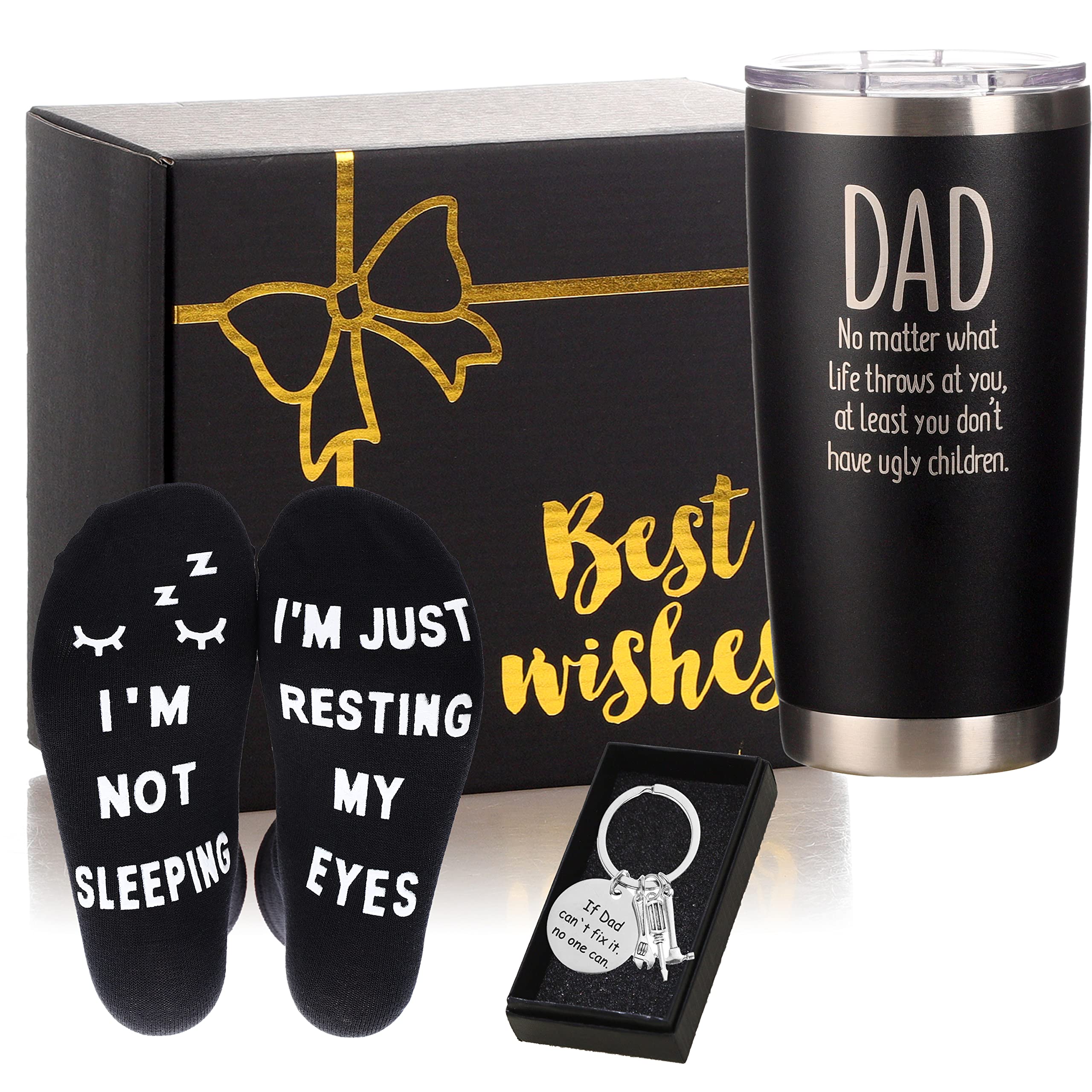 ZXGXLAW Gifts for Dad,Men Husband Grandpa Christmas Im Not Sleeping Funny Socks Fathers day Box Set