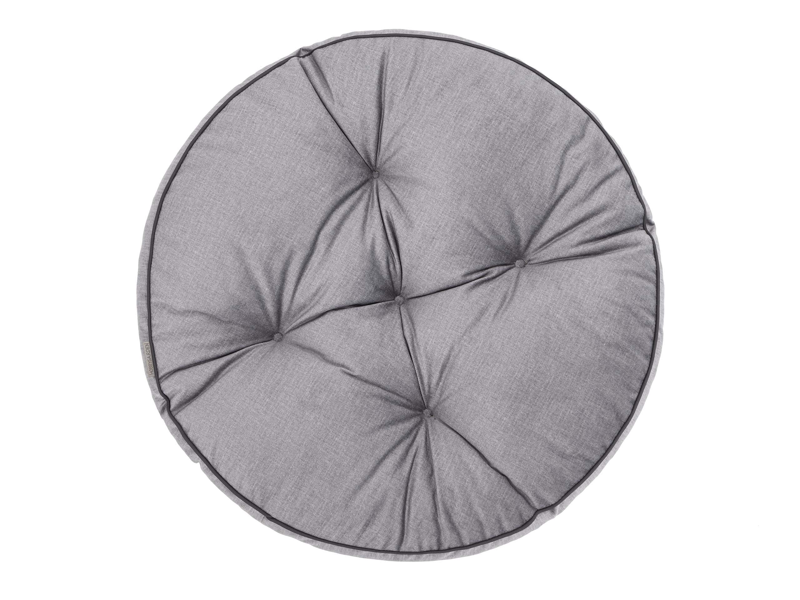 PillowPrim Cuscino da pavimento in stile giapponese, cuscino da meditazione, cuscino da yoga, cuscino rotondo, 57 cm, grigio cenere