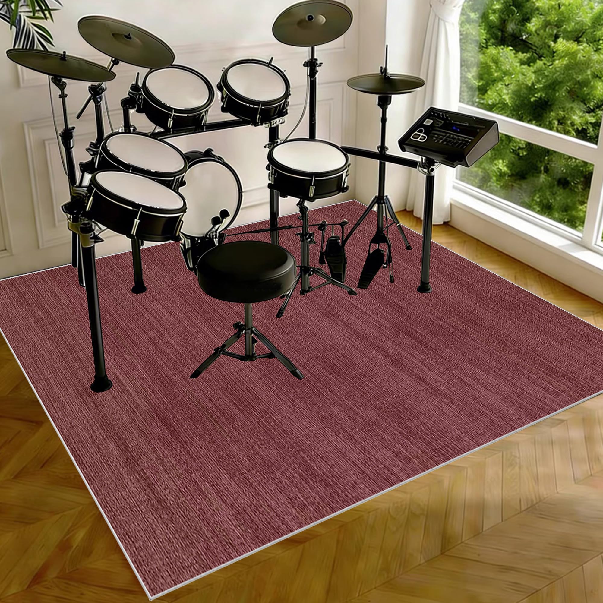 Dywanik perkusyjny, antypoślizgowy, z izolacją akustyczną, mata do perkusji, profesjonalna mata do perkusji, mata antywibracyjna, 120 x 100 cm