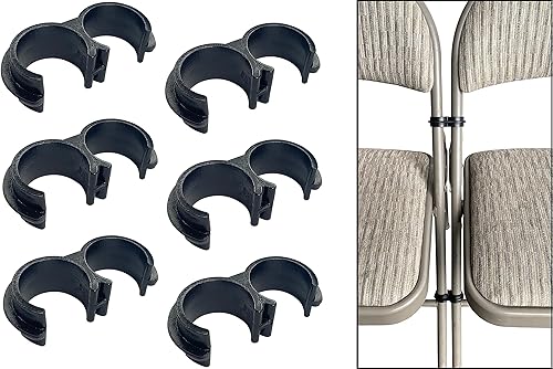 Miniatura 2 de Elegent Upholstery Juego de 6 clips de conector de plástico para silla plegable, color negro
