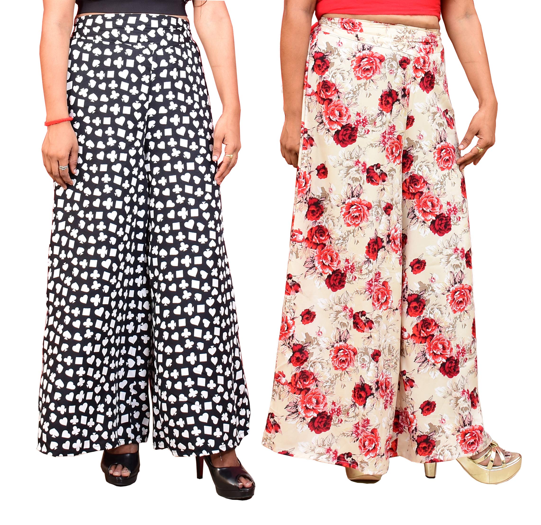 lili Crepe Printed Palazzo for Women (3XL, Black)-picture-11