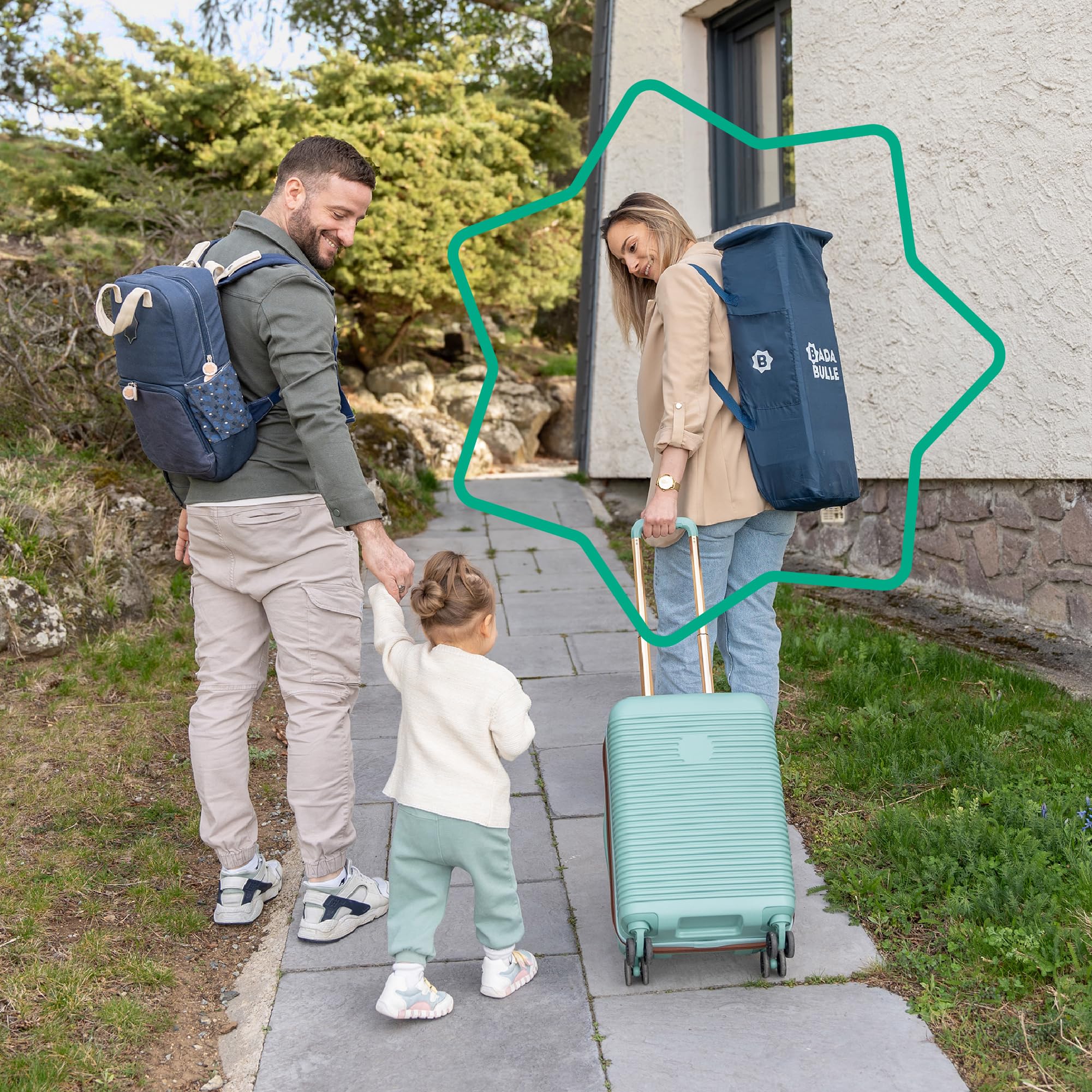 Badabulle Lettino pieghevole Easy Clip - Compatto - Montaggio e Ripiego Facile e Veloce - Dalla nascita fino a 3 anni - Materasso incluso - Densità 25kg/m3