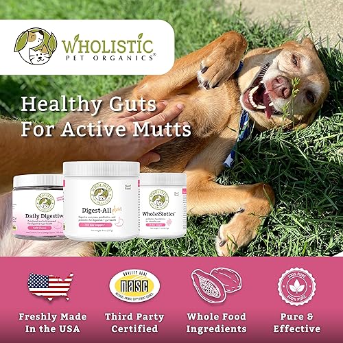 Miniatura 10 de Wholistic Pet Organics Probióticos para perros y enzimas digestivas apoya la salud intestinal del sistema inmunológico probióticos para mascotas