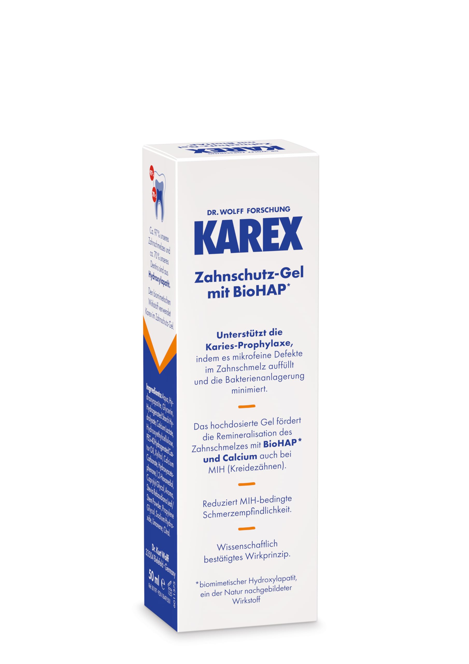 Karex Zahnschutz-Gel mit BioHAP unterstützt die Karies-Prophylaxe, 50 ml Gel