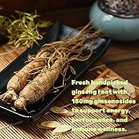 Vista 6 de Extracto de raíz de ginseng panax rojo coreano, 7,500 mg en porción, 240 cápsulas blandas - 150 mg de ginsenósidos activos
