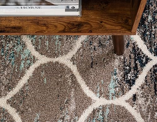 Miniatura 246 de Rugs.com Lattice Frieze Collection Alfombra – 4 x 6 pies, alfombra mediana negra perfecta para salas de estar, comedores grandes, planos abiertos