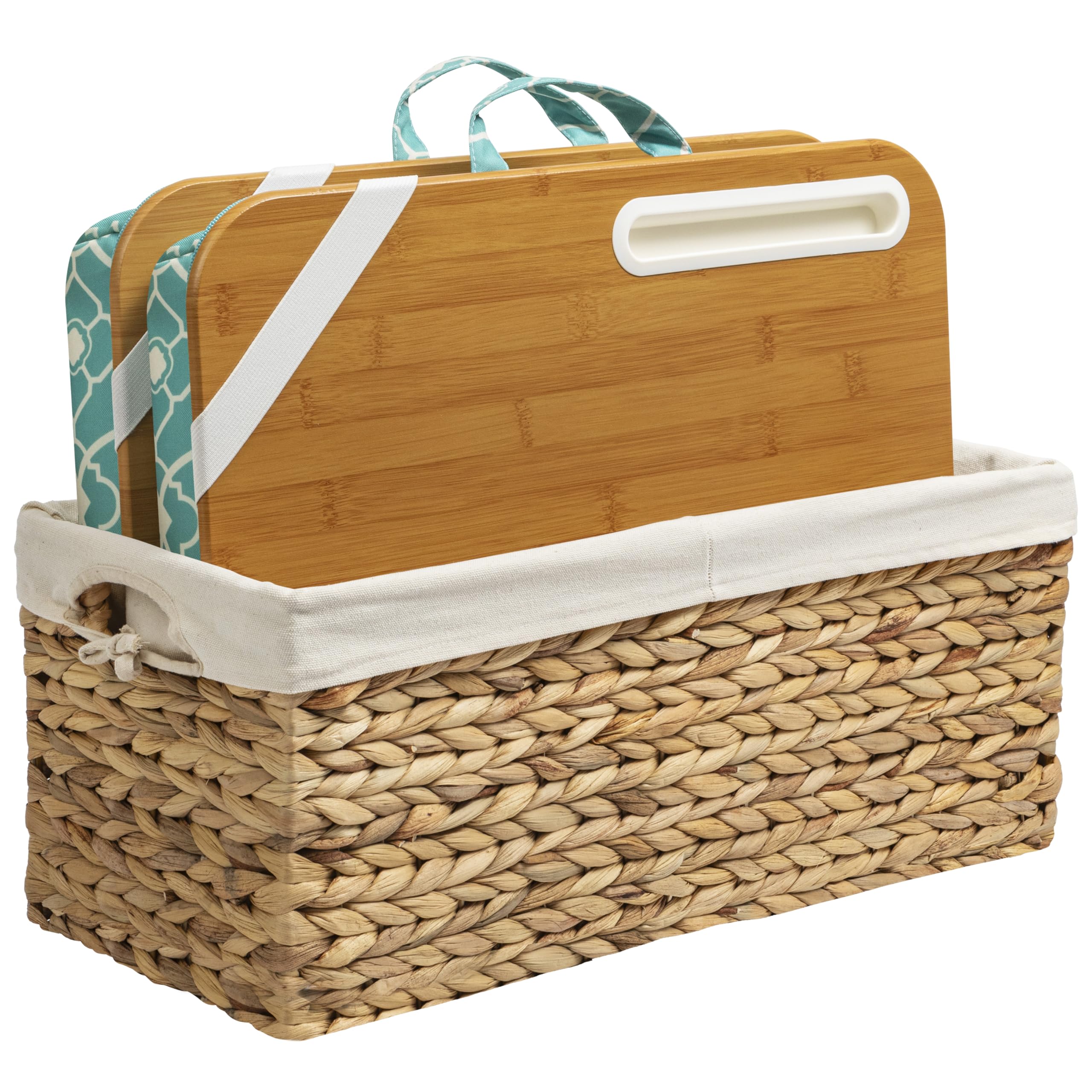 LAPGEAR Designer Lap Desk – Aqua Trellis, 2-Pack with Storage Basket