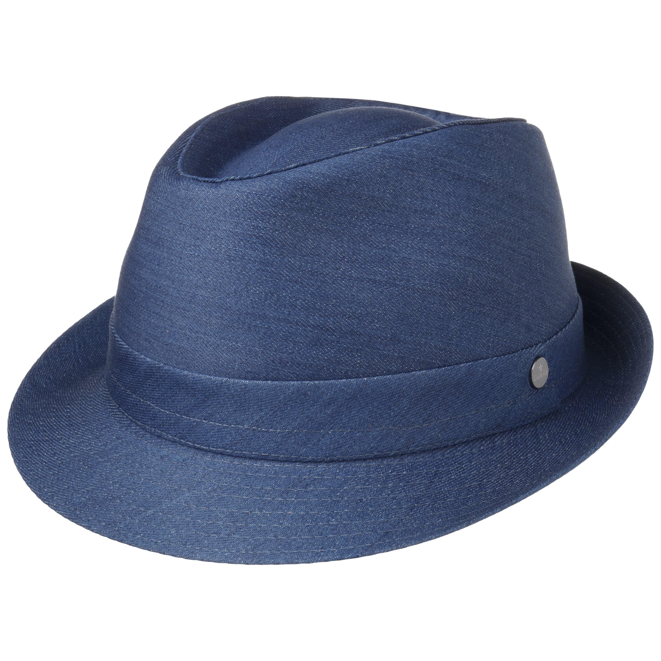 LIERYS Payato Jeans Denim Trilby Fedora Cappello 100% Cotone Prodotto in Italia Donna Uomo
