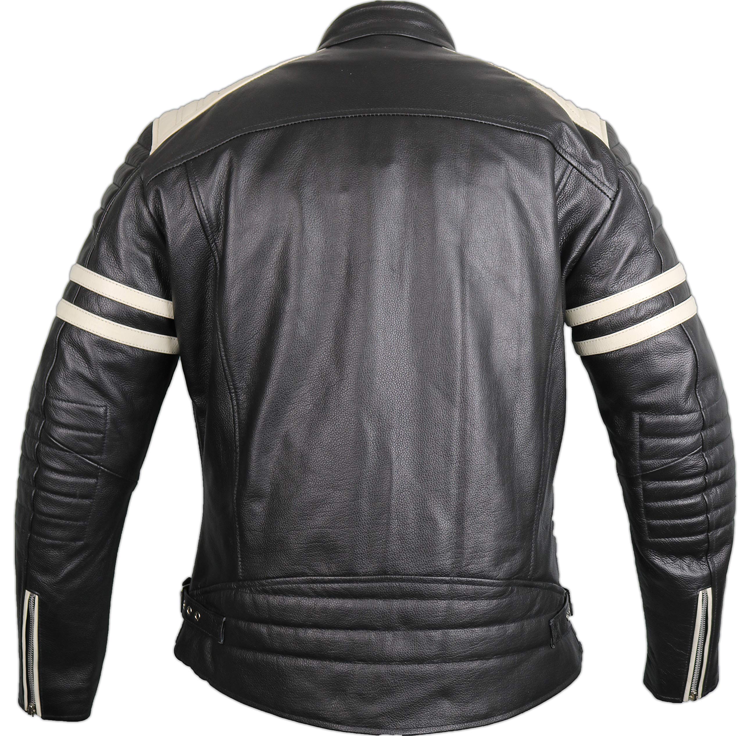 Retro Motorrad Lederjacke 80´s oldschool mit Protektoren